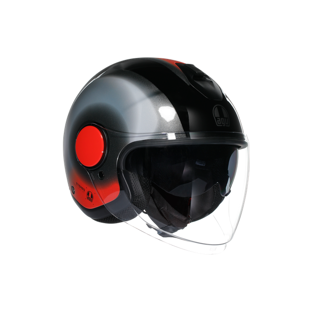 Agv Unisex Levanto Black/Silver/Red - Eteres E2206 - Size: Xl