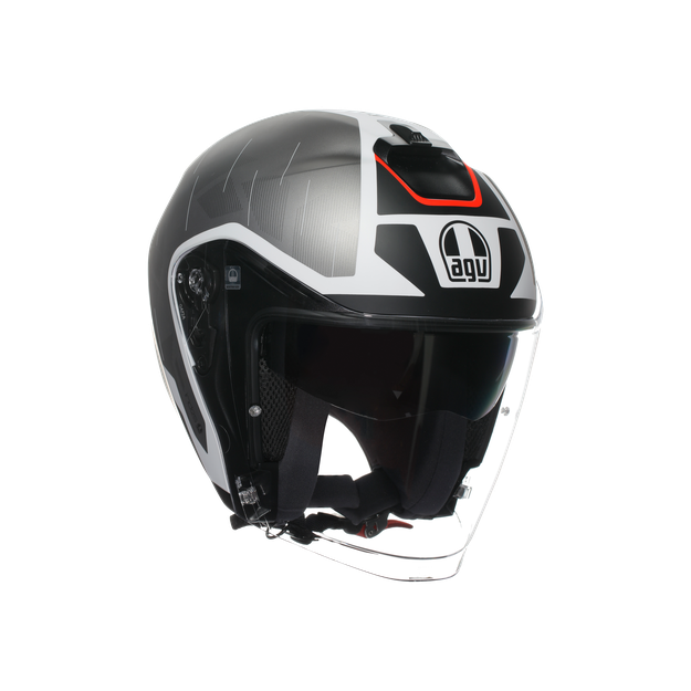 Agv Unisex Trieste Matt Black/White/Red - Irides E2206 - Size: Xl