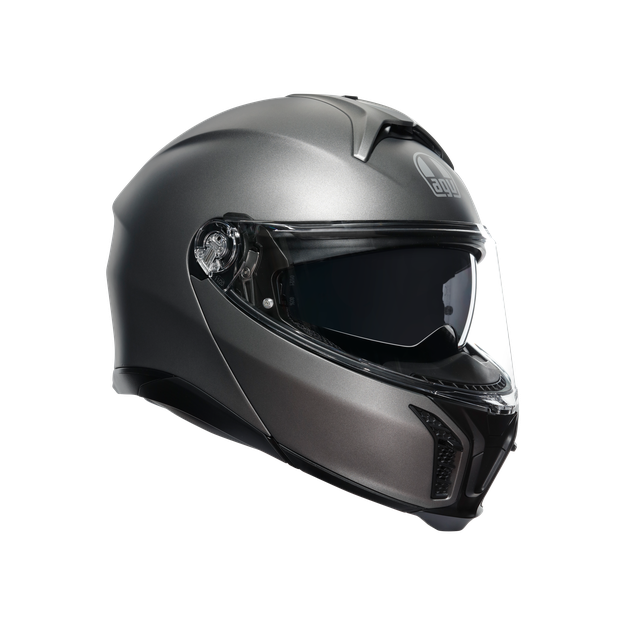 Agv Unisex Luna Grey Matt - Tourmodular - Motorbike Flip Up Helmet E2206, Size: Xs