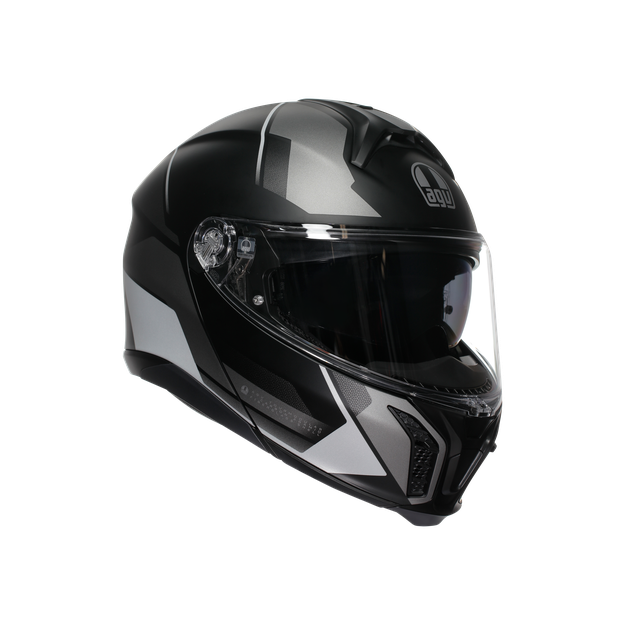 Agv Unisex Perception Matt Black/Silver - Tourmodular E2206 - Size: Xl