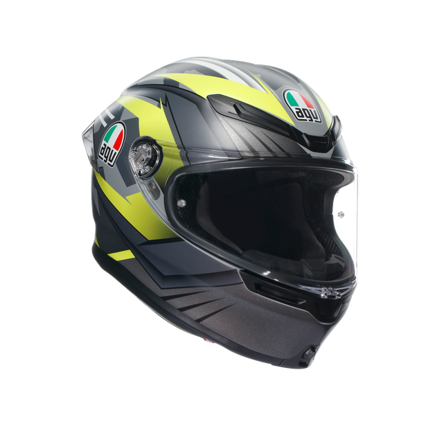 Agv Unisex Excite Matt Camo/Yellow Fluo - K6 - Motorbike Full Face Helmet E2206, : Large