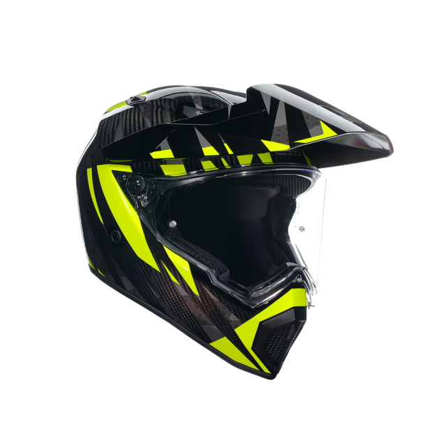 Agv Unisex Steppa Carbon/Grey/Yellow Fluo - Ax9 - Motorbike Full Face Helmet E2206, Size: L