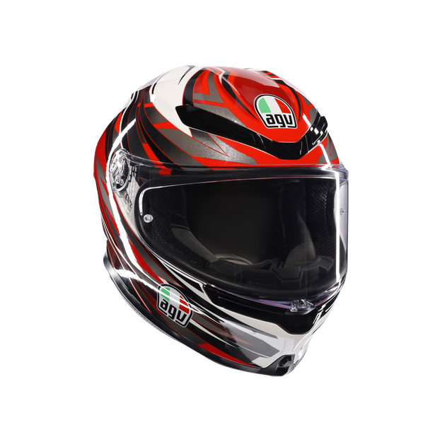 Agv Unisex Reeval White/Red/Grey - K6 - Motorbike Full Face Helmet E2206, : Large