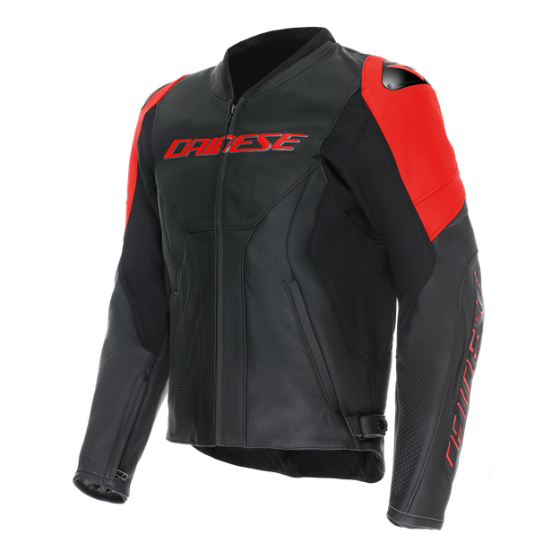Dainese Men's Black/Black/Red-Fluo - Racing 5 - Perforated Leather - 48