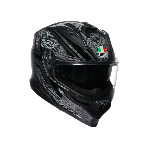 Agv Unisex Damascus Black/Silver - K7 Mplk - Motorbike Full Face Helmet E2206, Size: M