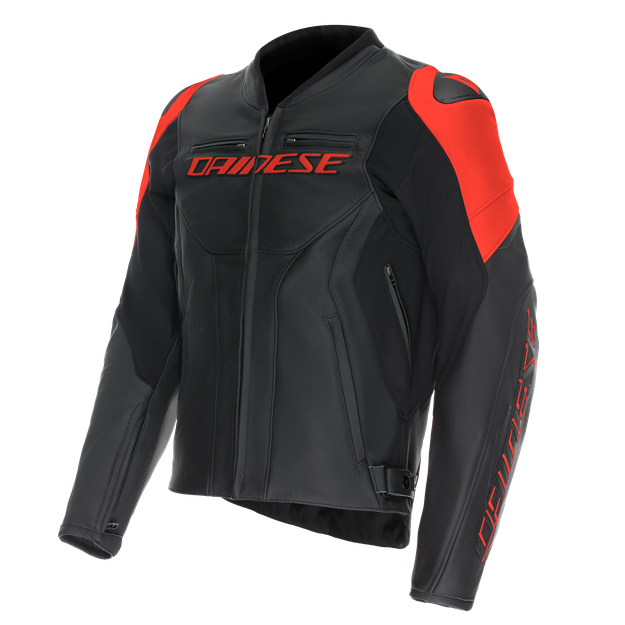 Dainese Men's Black/Black/Red-Fluo - Racing 5 - Leather - 48