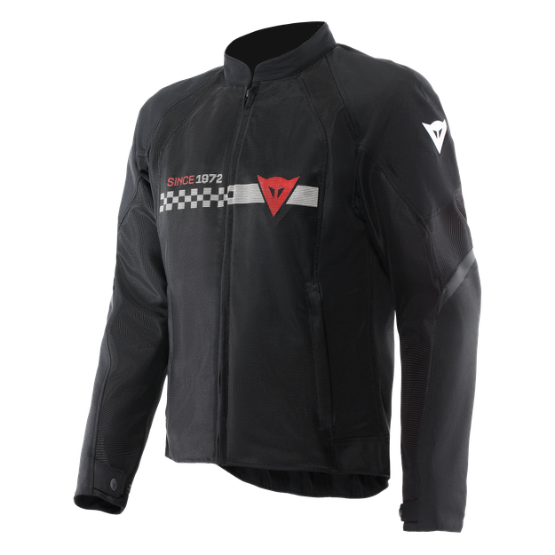 Dainese Men's Black/White Stripes/Red - Herosphere Air Tex - Textile - 46