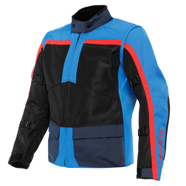 Dainese - Outlaw Tex Jacket - Jackets - Men - Black/light-blue/black-iris/lava-red - 58