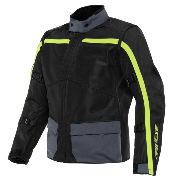 Dainese - Outlaw Tex Jacket - Jackets - Men - Black/black/ebony/fluo-yellow - 64
