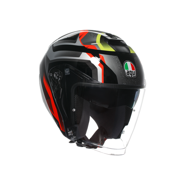 Agv Unisex Zurigo Black/Red/Yellow Fluo - Irides E2206 - Size: Xl