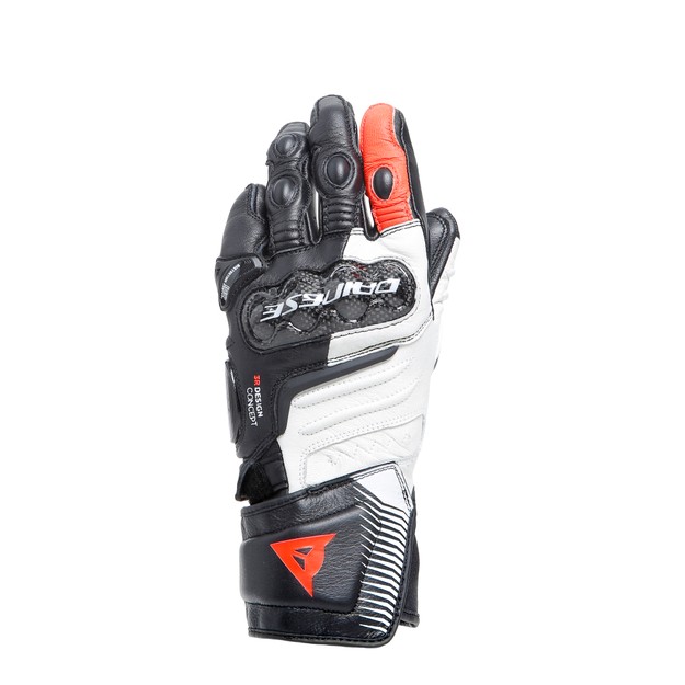 Dainese Women's Black/White/Fluo-Red - Carbon 4 - Leather - Small