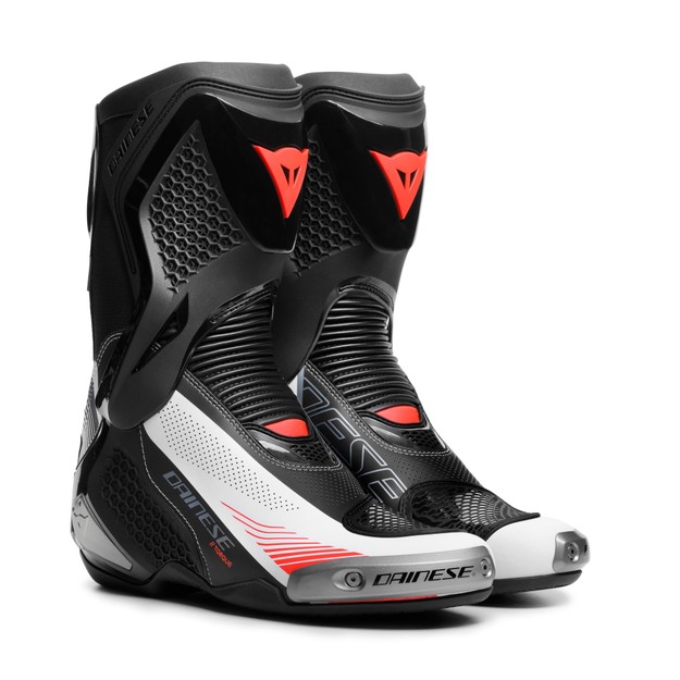 Dainese Men's Black/White/Red-Fluo - Torque 4 Air - Leather - 42