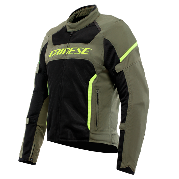 Dainese Men's Army Green/Black/Fluo Yellow - Air Frame 3 Tex - Jackets - 46