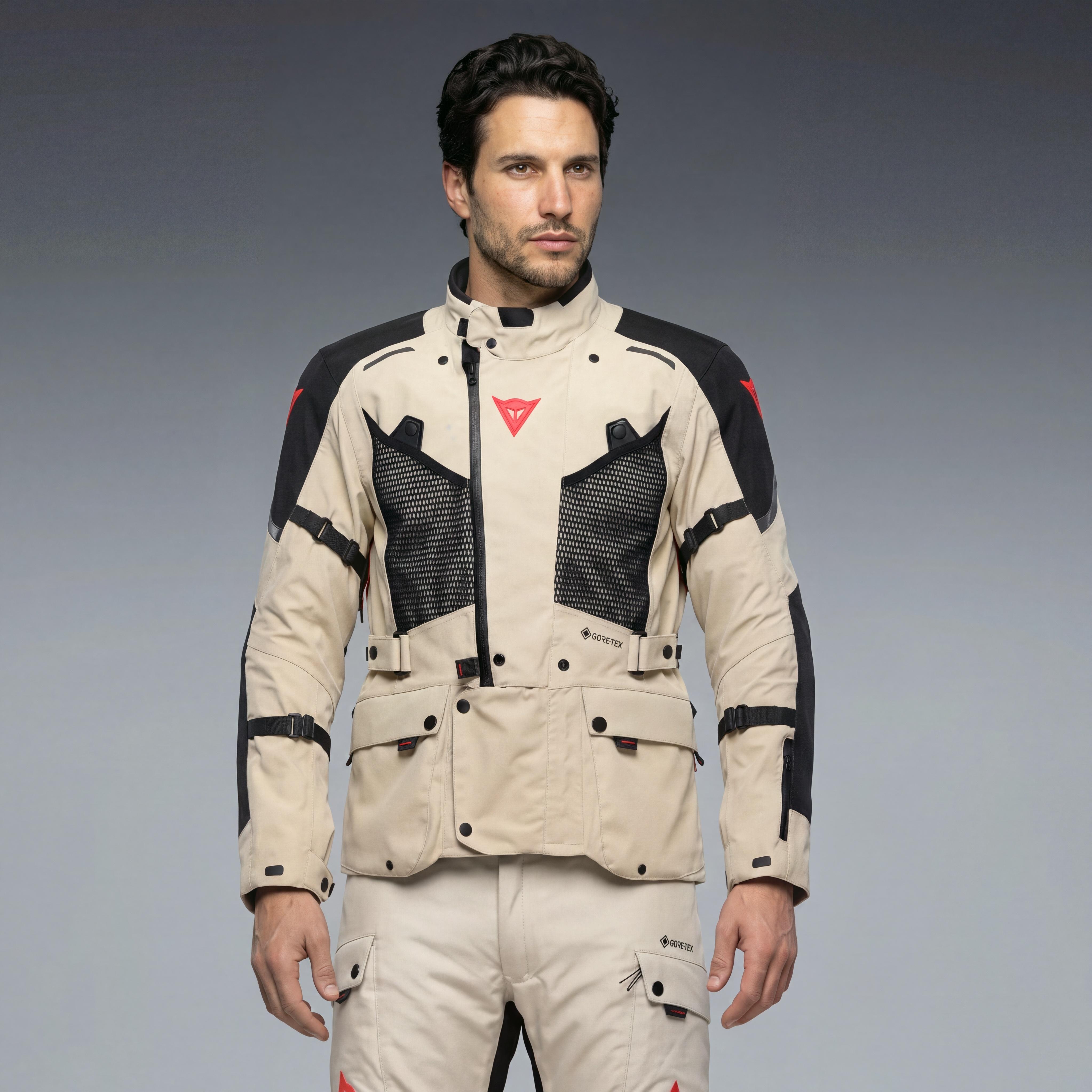 SUPER EXPEDITION - GORE-TEX MOTORCYCLE JACKET MEN - TIDAL FOAM/RED - 3