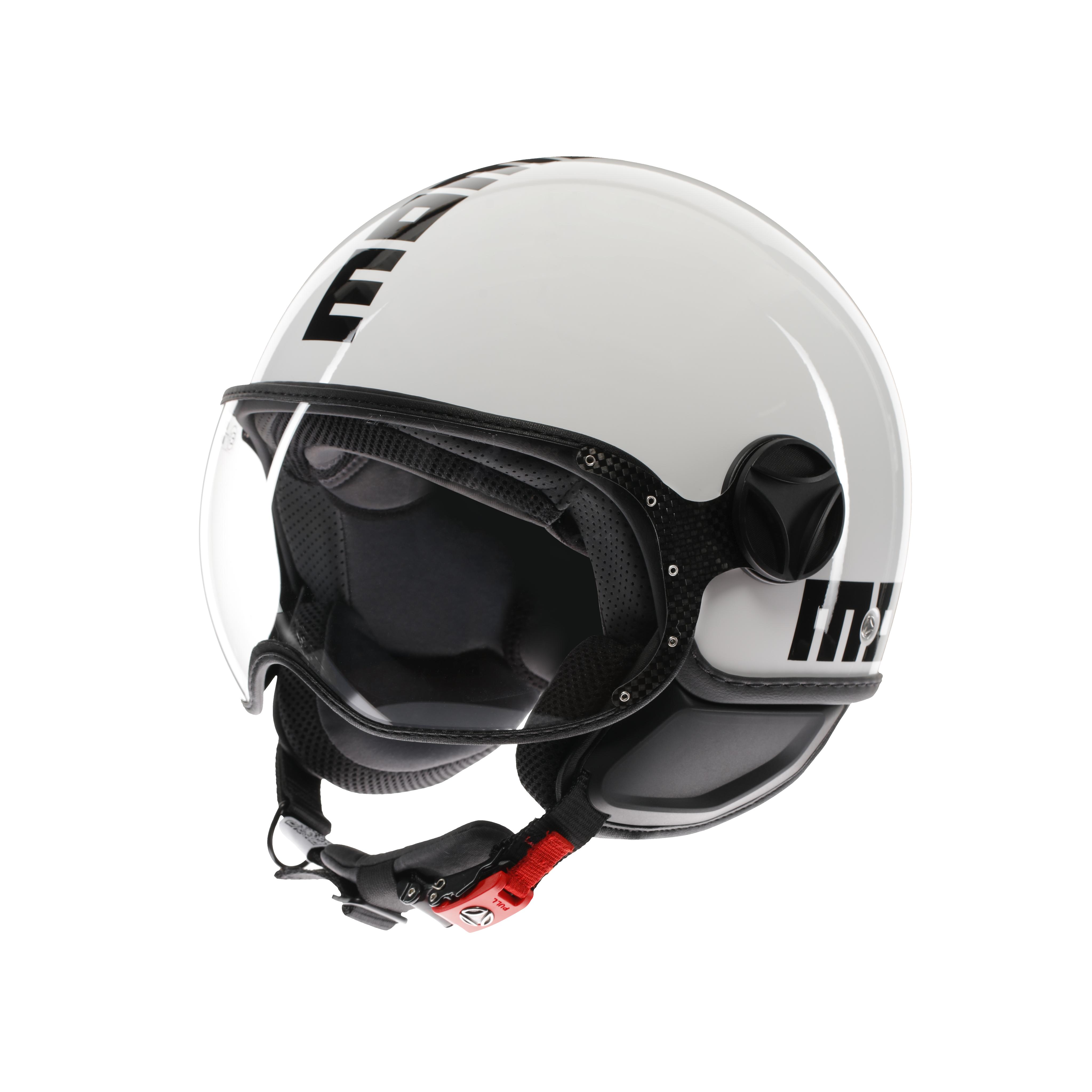 MOMODESIGN FGTR CLASSIC WEISS / SCHWARZ - JET-HELM MIT VISIER E2206 -  - 1