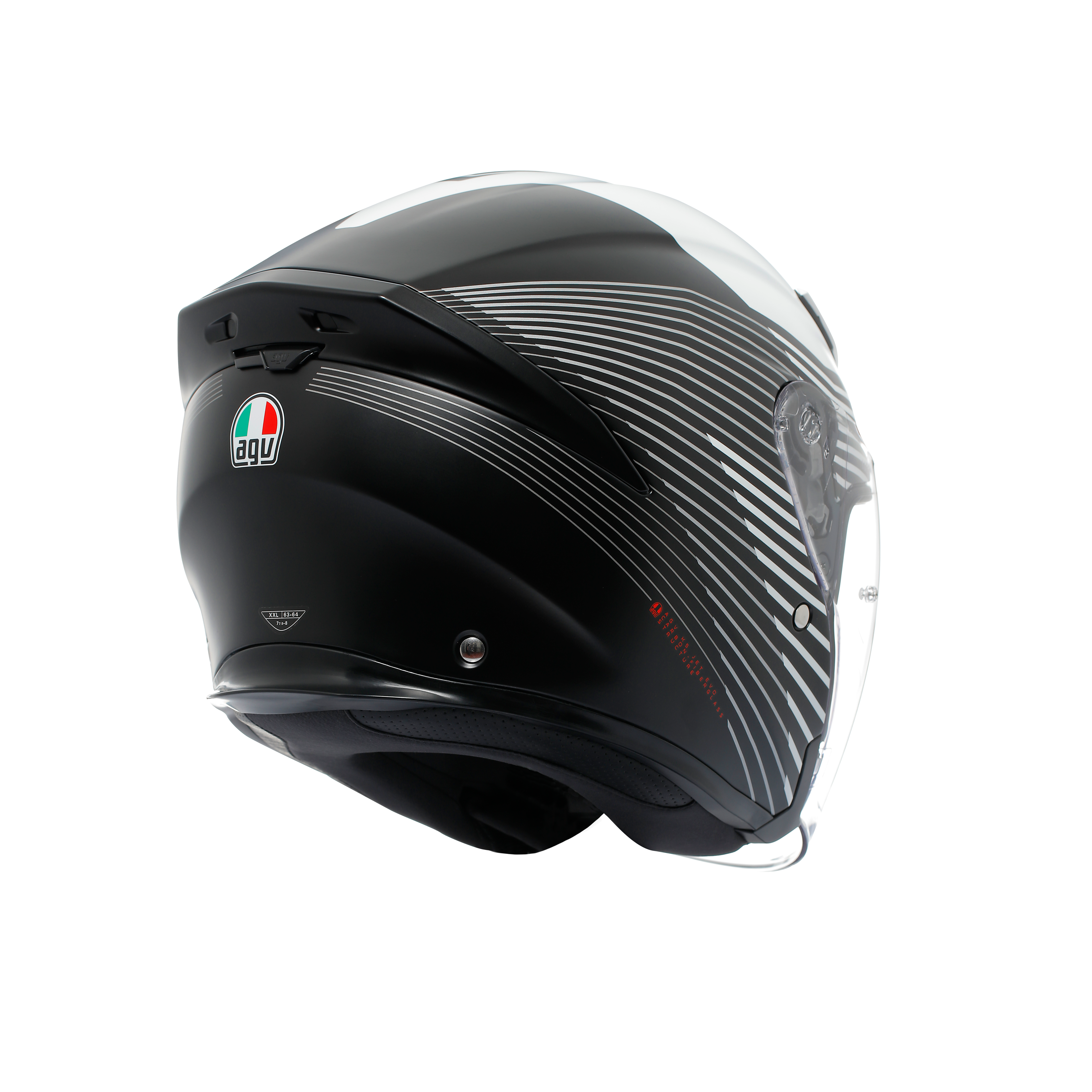 K5 JET EVO CONTROL MATT BLACK/WHITE - CASQUE MOTO JET E2206 -  - 4