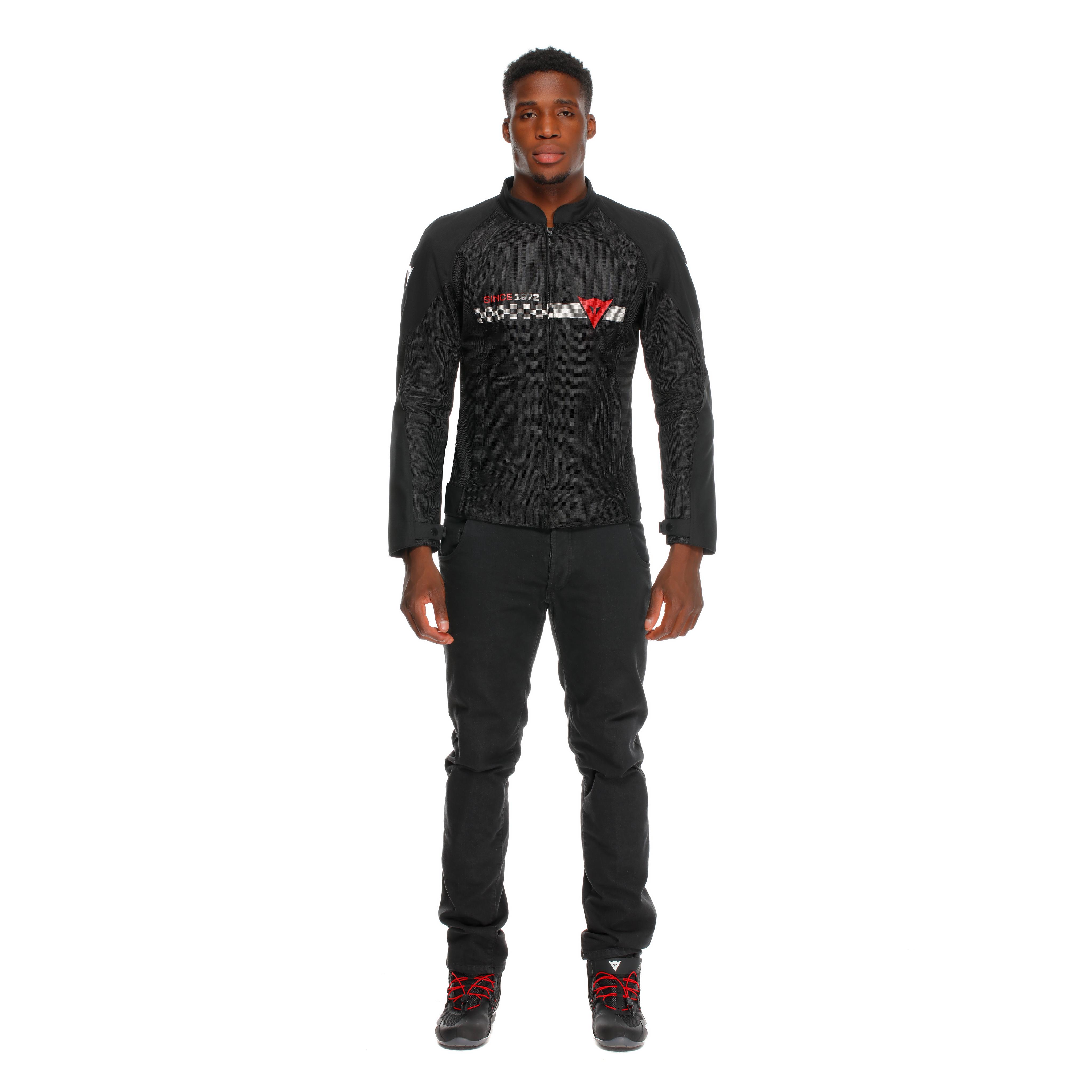 HEROSPHERE AIR TEX - GIACCA MOTO IN TESSUTO UOMO - BLACK/WHITE STRIPES/RED - 3