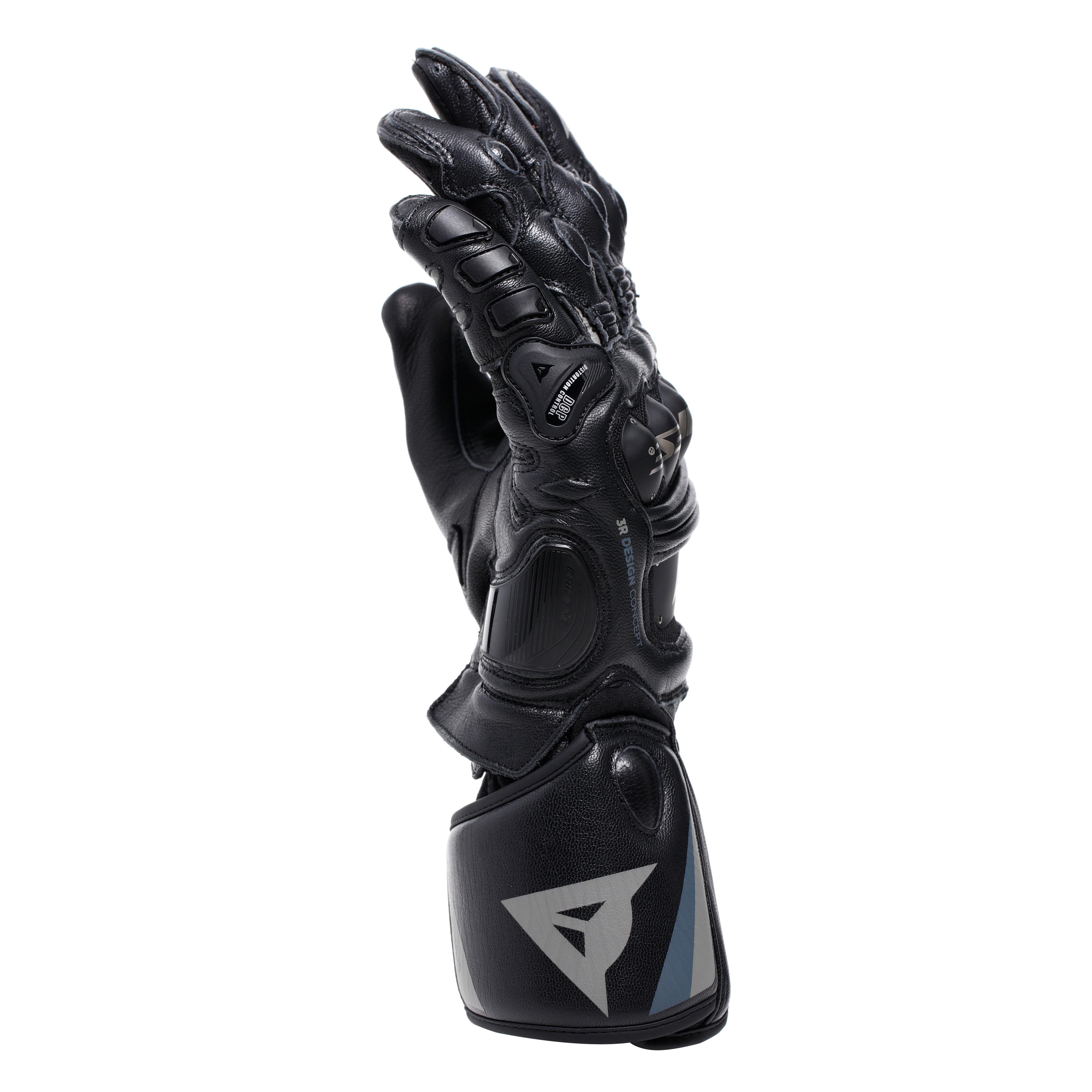 STEEL-PRO - MEN'S MOTORCYCLE LEATHER GLOVES - BLACK/ANTHRACITE - 4