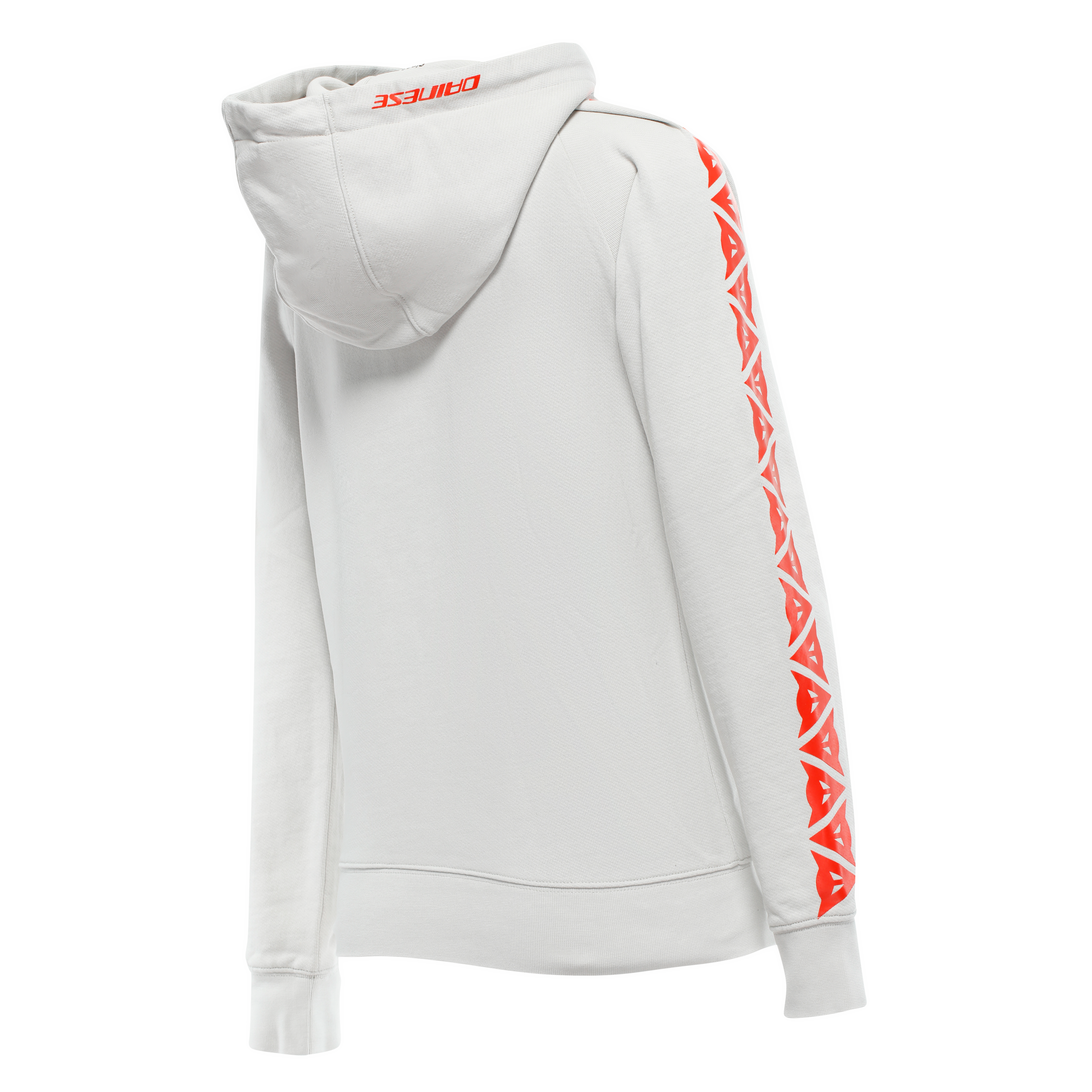 DAINESE STRIPES - WOMEN'S HOODIE - LIGHT-GRAY/FLUO-RED - 2