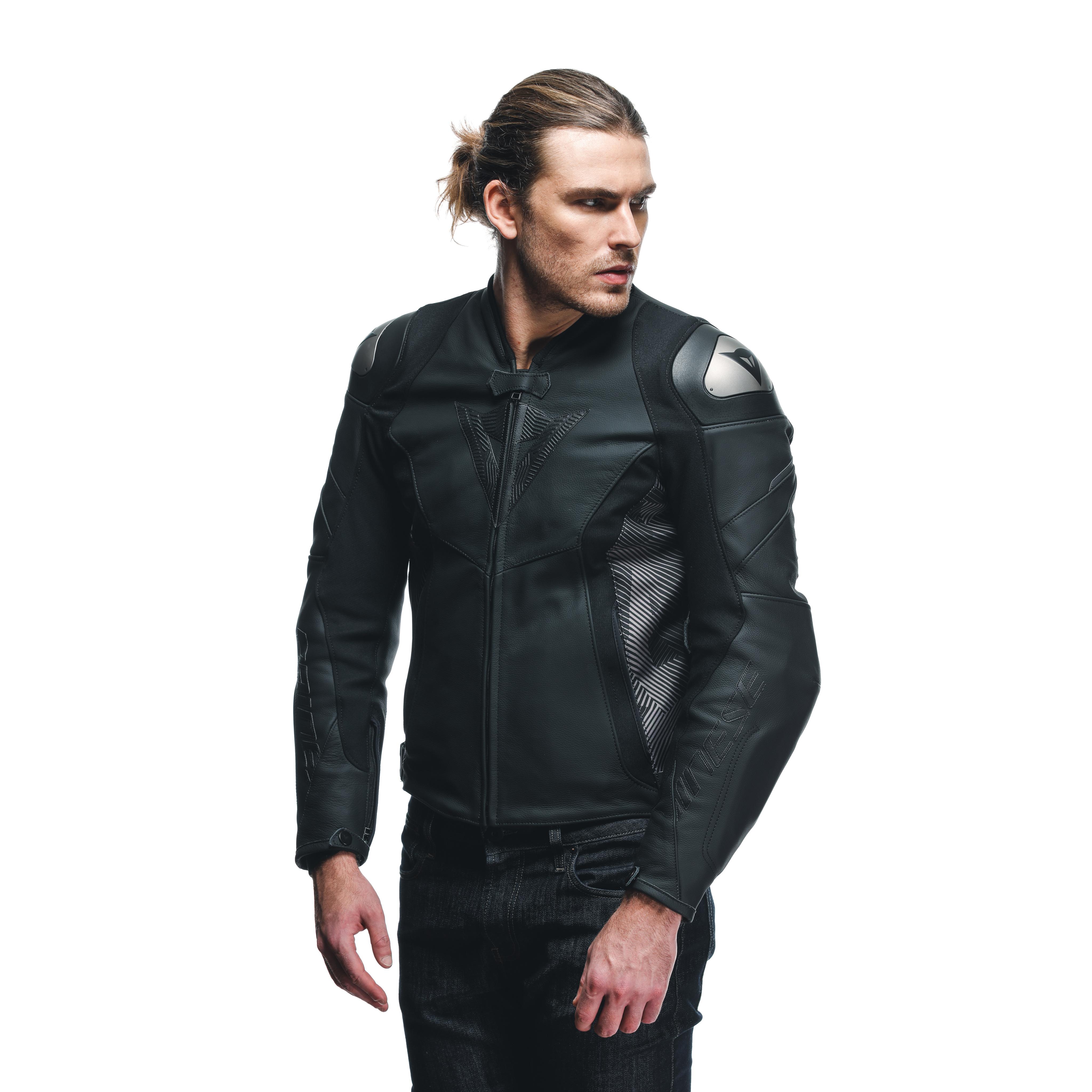 AVRO 5 - MEN'S MOTORCYCLE LEATHER JACKET - BLACK/ANTHRACITE - 7