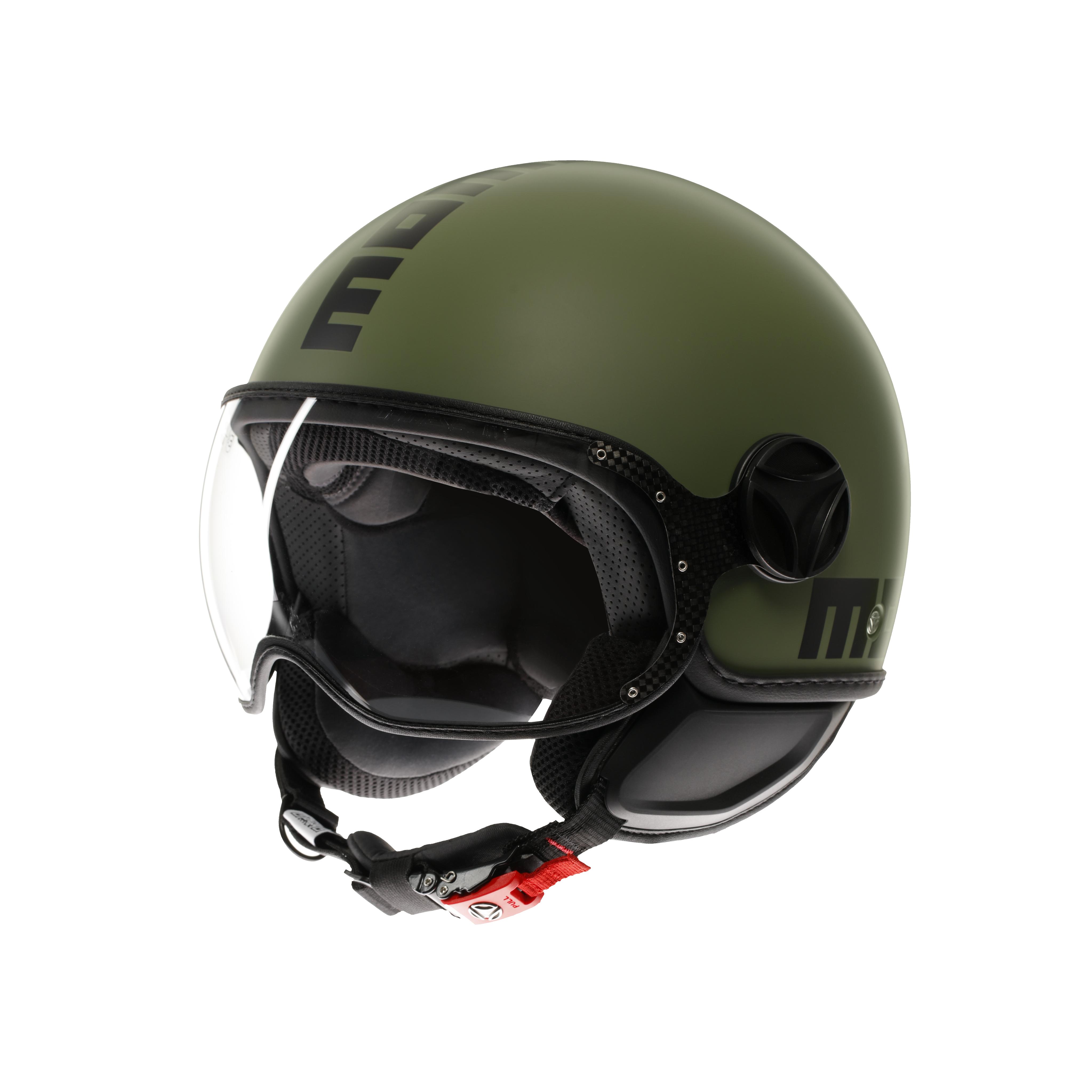 MOMODESIGN FGTR CLASSIC MATT MILIT&Auml;RGR&Uuml;N / SCHWARZ - JET-HELM MIT VISIER E2206 -  - 1