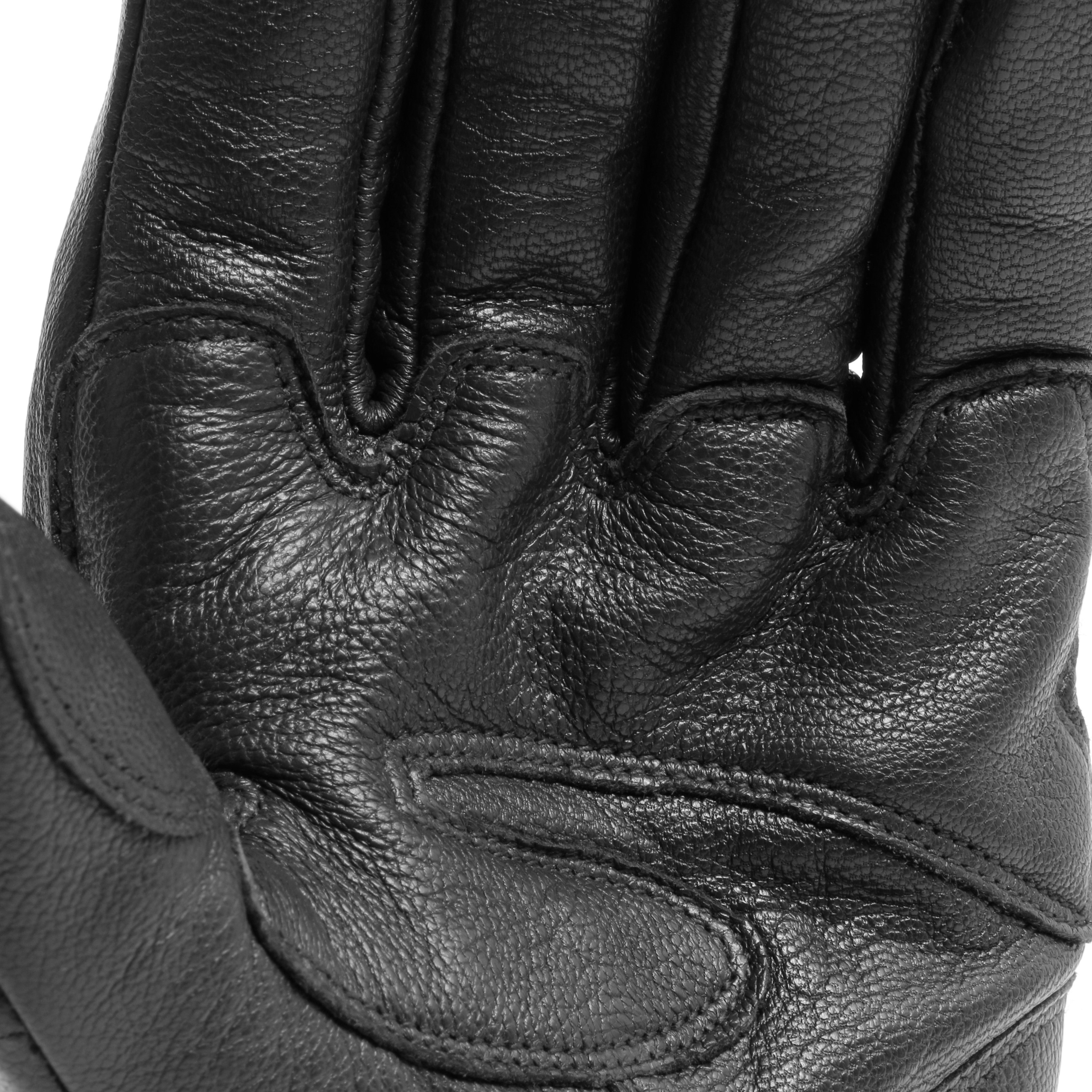 BLACKJACK - UNISEX MOTORCYCLE LEATHER GLOVES - BLACK/BLACK/BLACK - 6