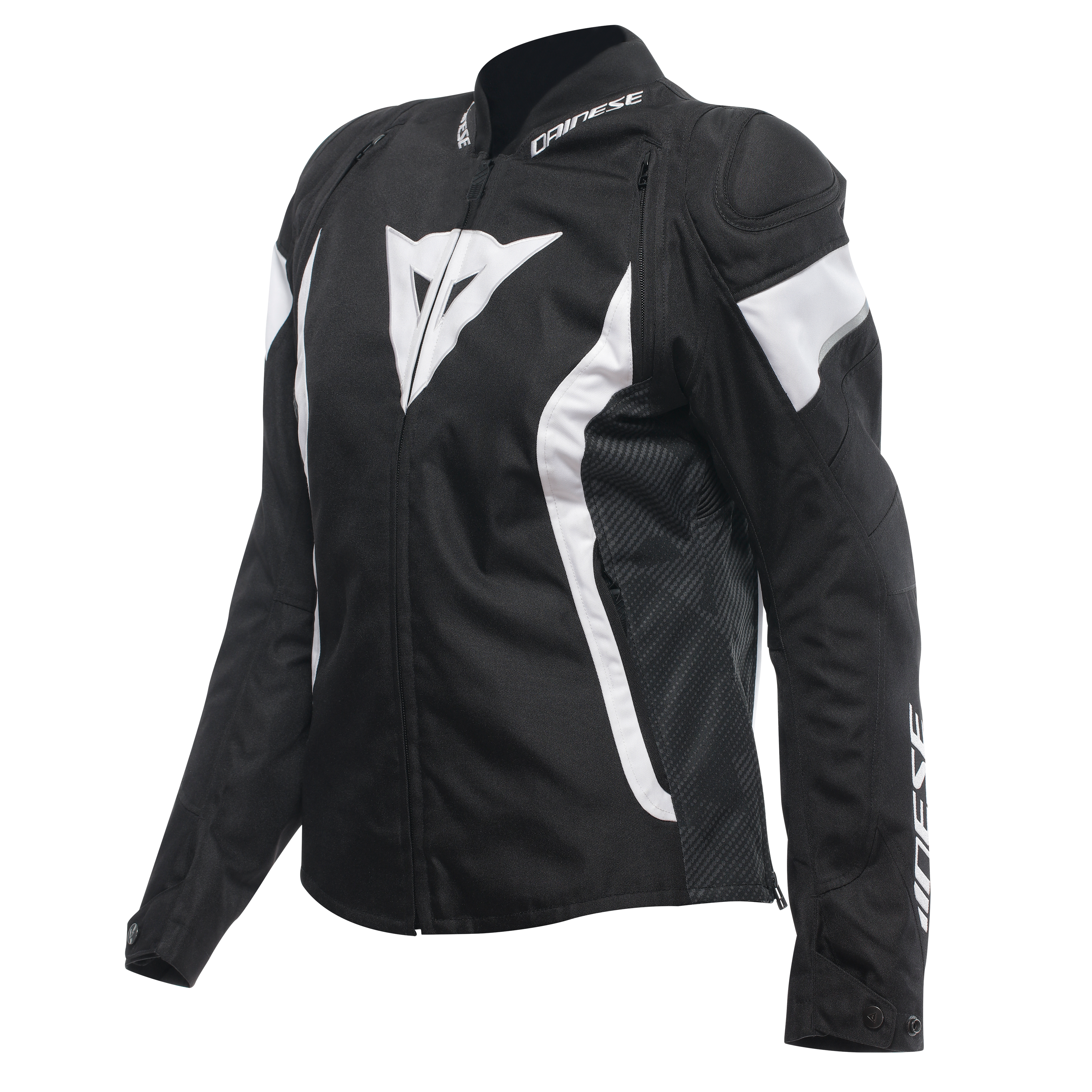 AVRO 5 - WOMEN'S FABRIC MOTORCYCLE JACKET - BLACK/WHITE/BLACK - 1