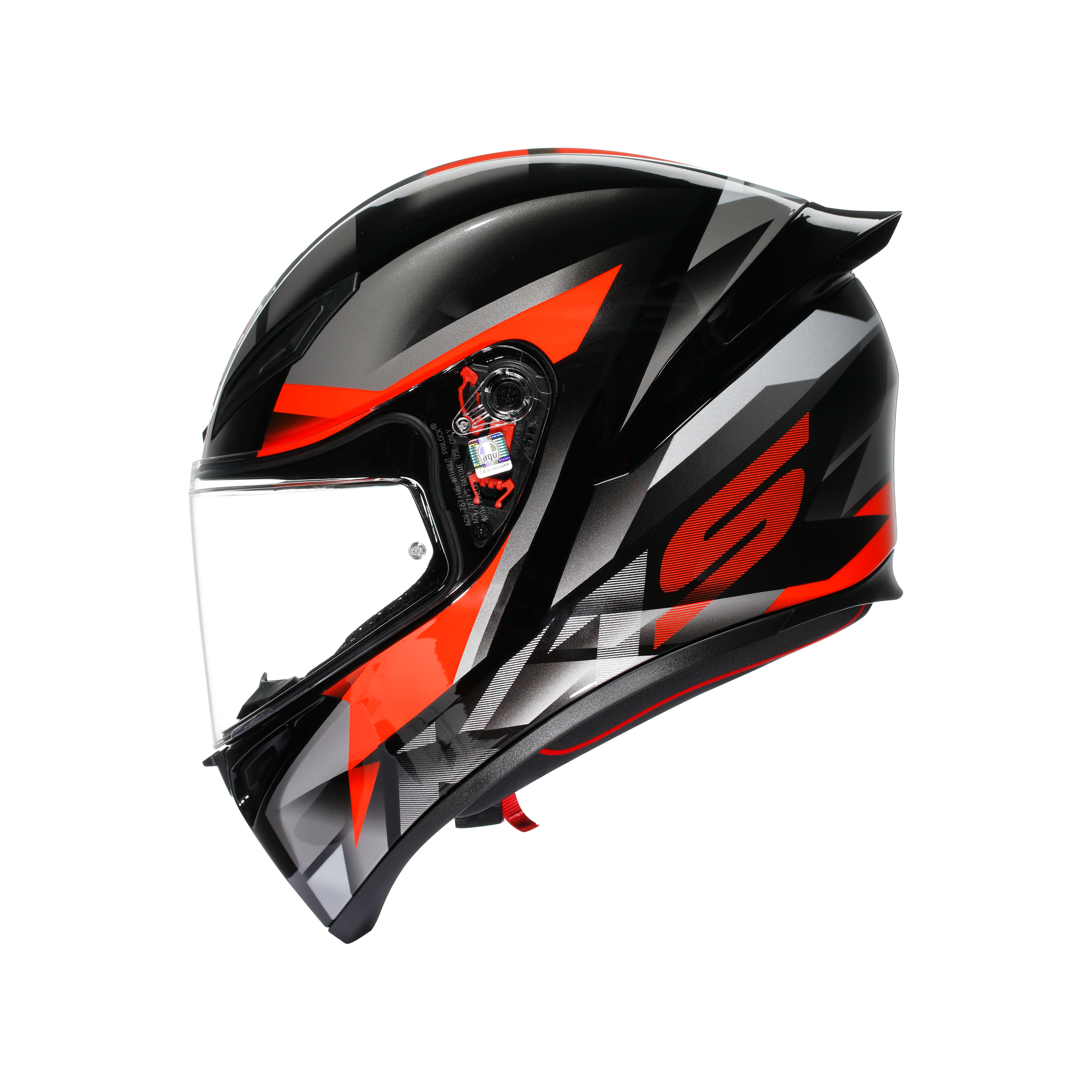K1 S FASTLAP BLACK/GREY/RED - MOTORBIKE FULL FACE HELMET DOT (E2206) -  - 2