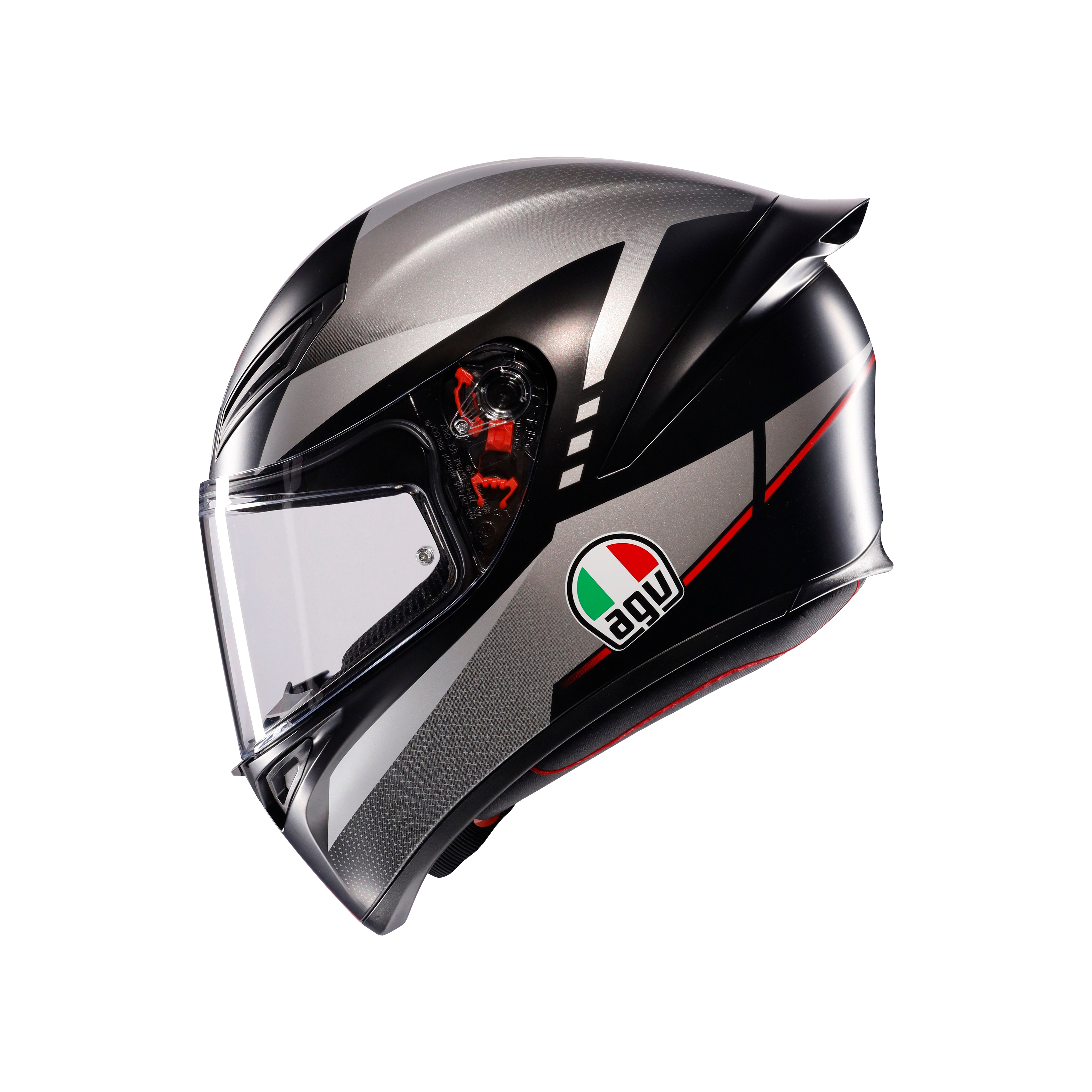 K1 S LAP MATT BLACK/GREY/RED - MOTORBIKE FULL FACE HELMET E2206 -  - 2