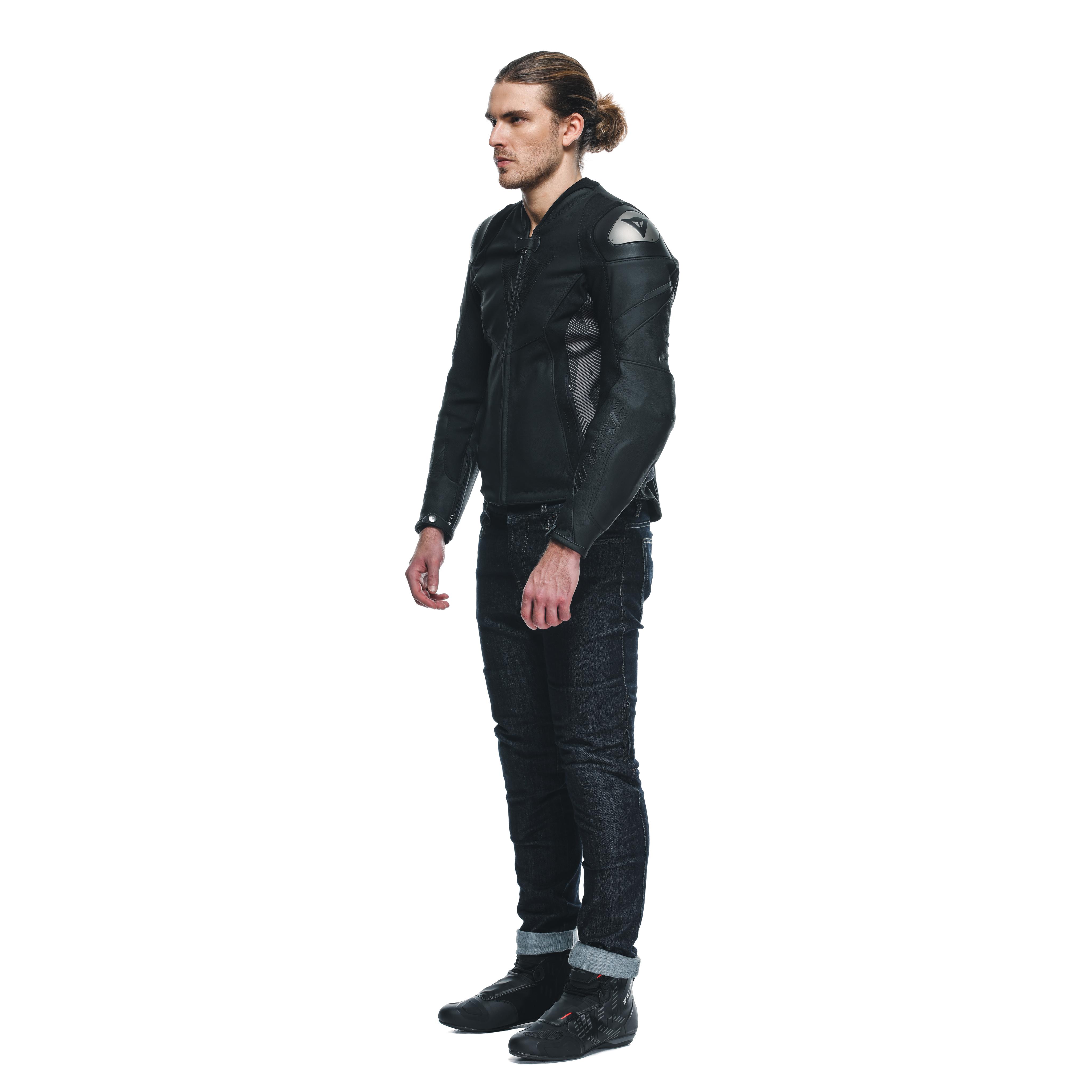 AVRO 5 - MEN'S MOTORCYCLE LEATHER JACKET - BLACK/ANTHRACITE - 4