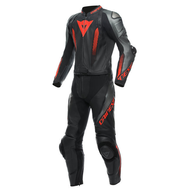 Dainese Men's Black/Anthracite/Red-Fluo - Laguna Seca 5 - 2 - Two Pieces - 58