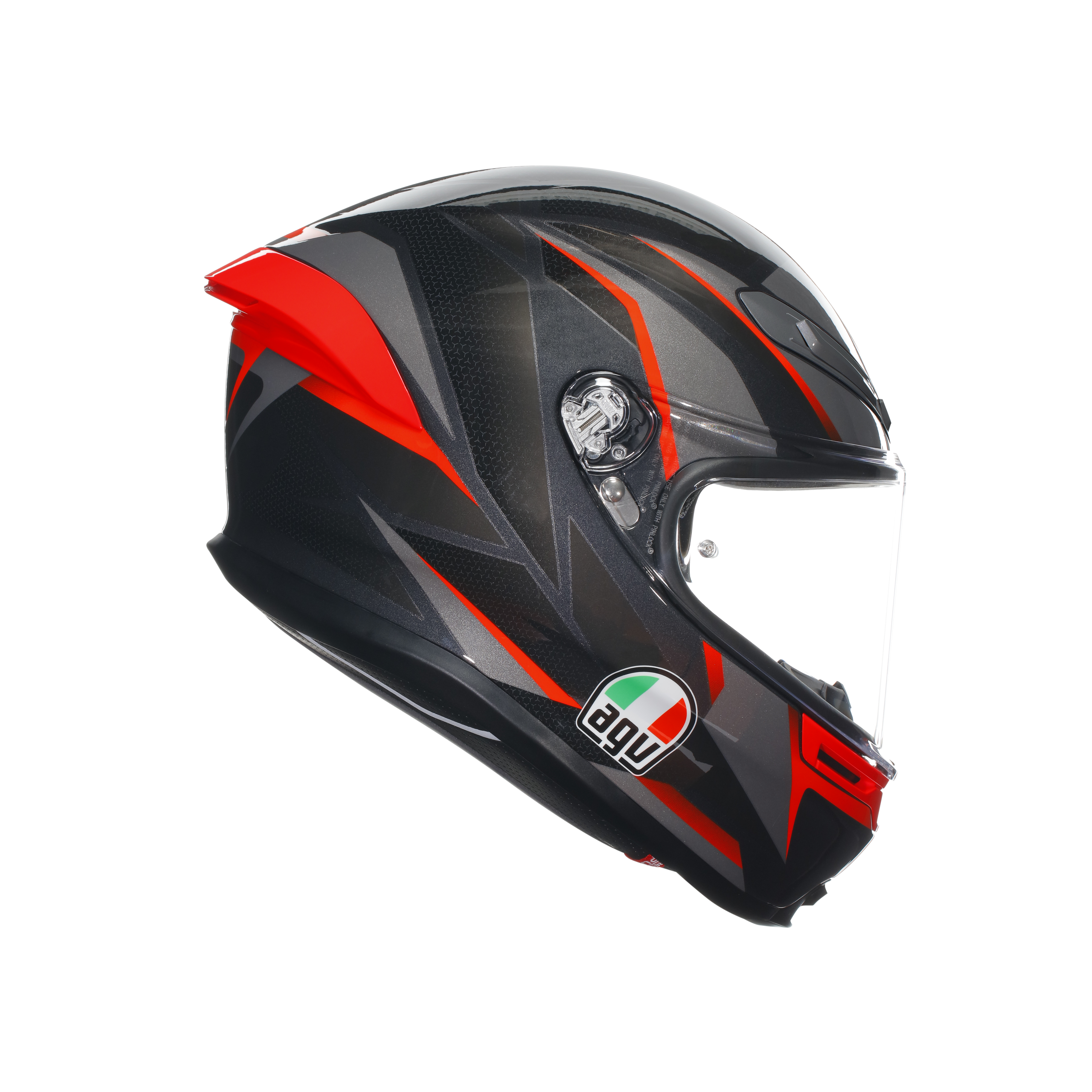 K6 S SLASHCUT BLACK/GREY/RED - MOTORBIKE FULL FACE HELMET DOT (E2206) -  - 1