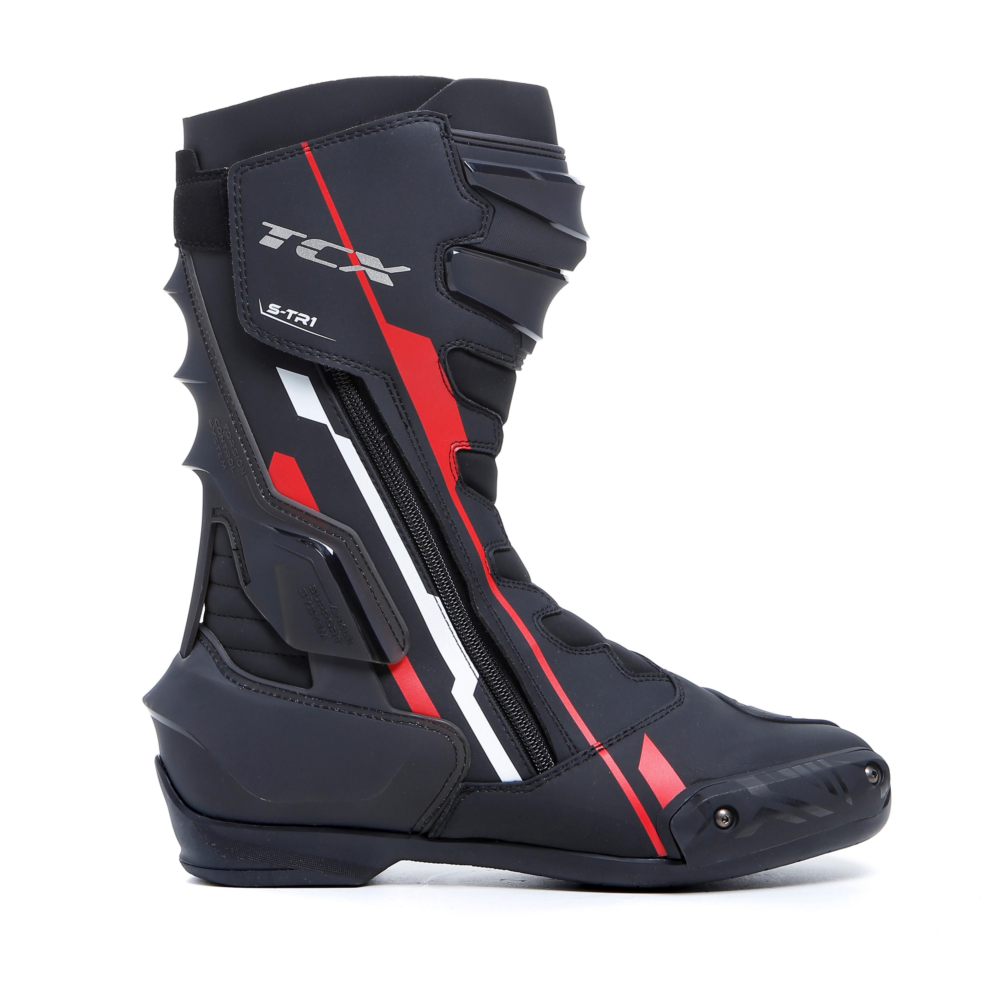 S-TR1 MEN'S MOTORCYCLE BOOTS - BLACK/RED/WHITE -  - 2