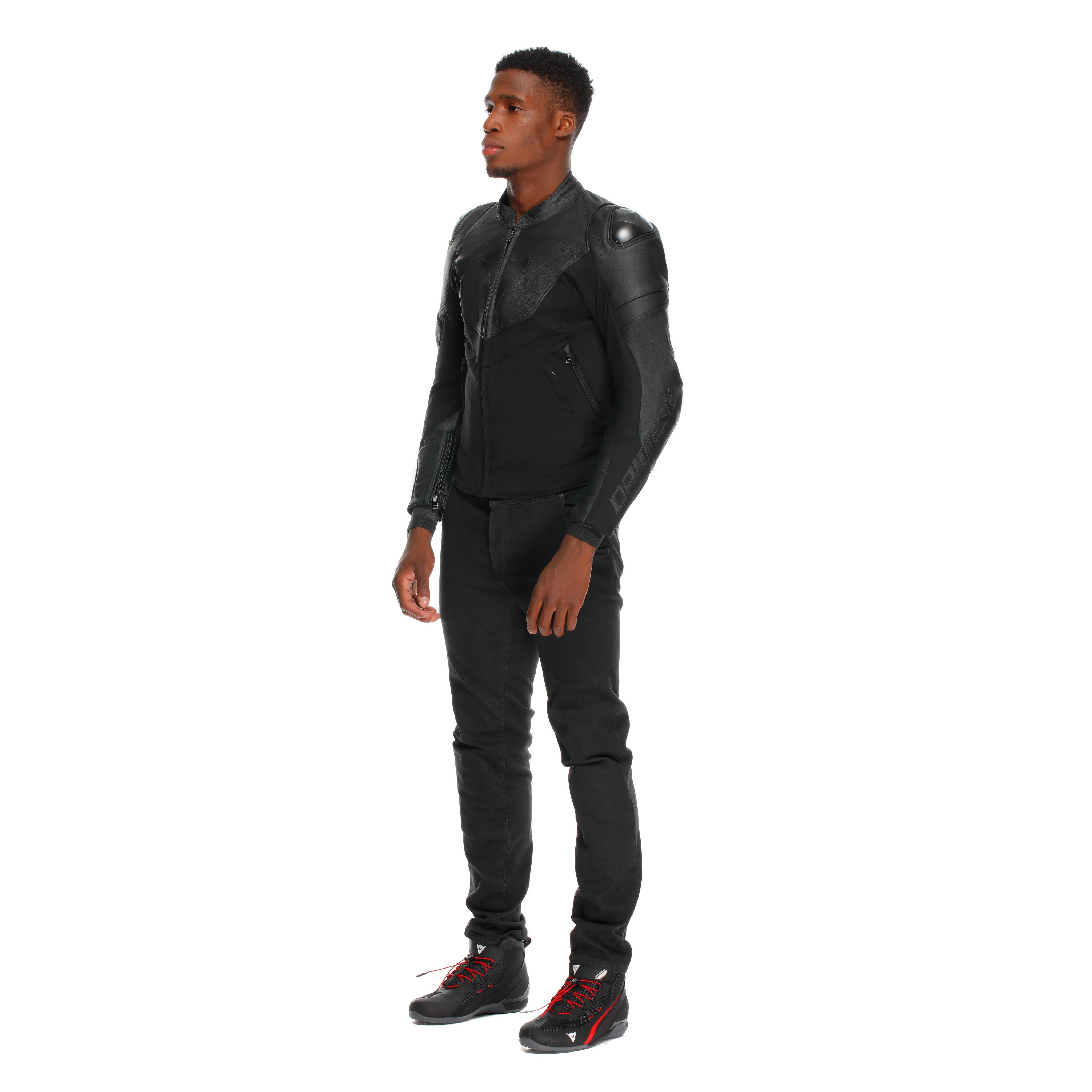 IPERATTIVA - HERREN-MOTORKRADJACKE AUS LEDER UND STOFF - BLACK/BLACK - 17