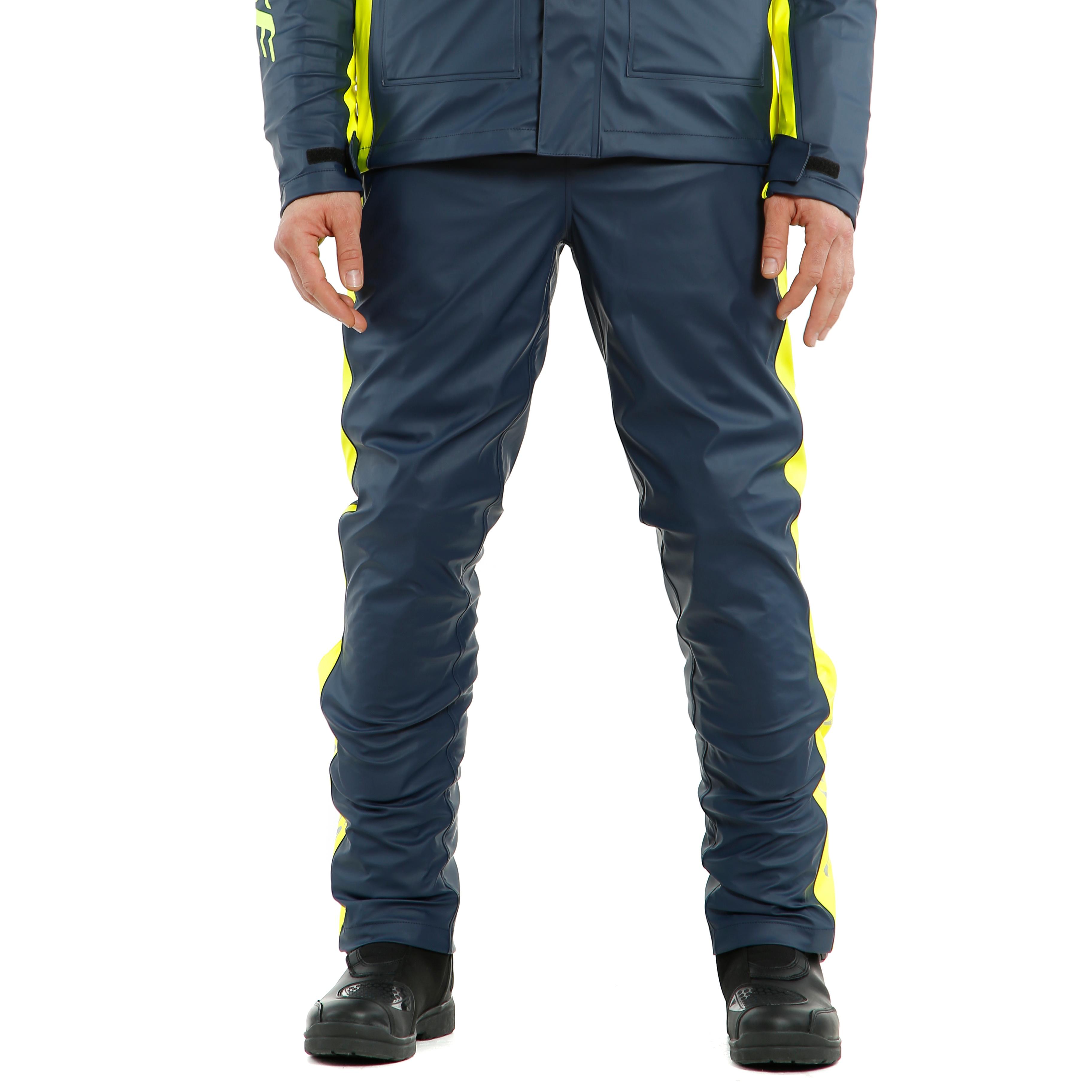 STORM 2 - UNISEX MOTORCYCLE RAIN PANTS - BLACK-IRIS/FLUO-YELLOW - 3