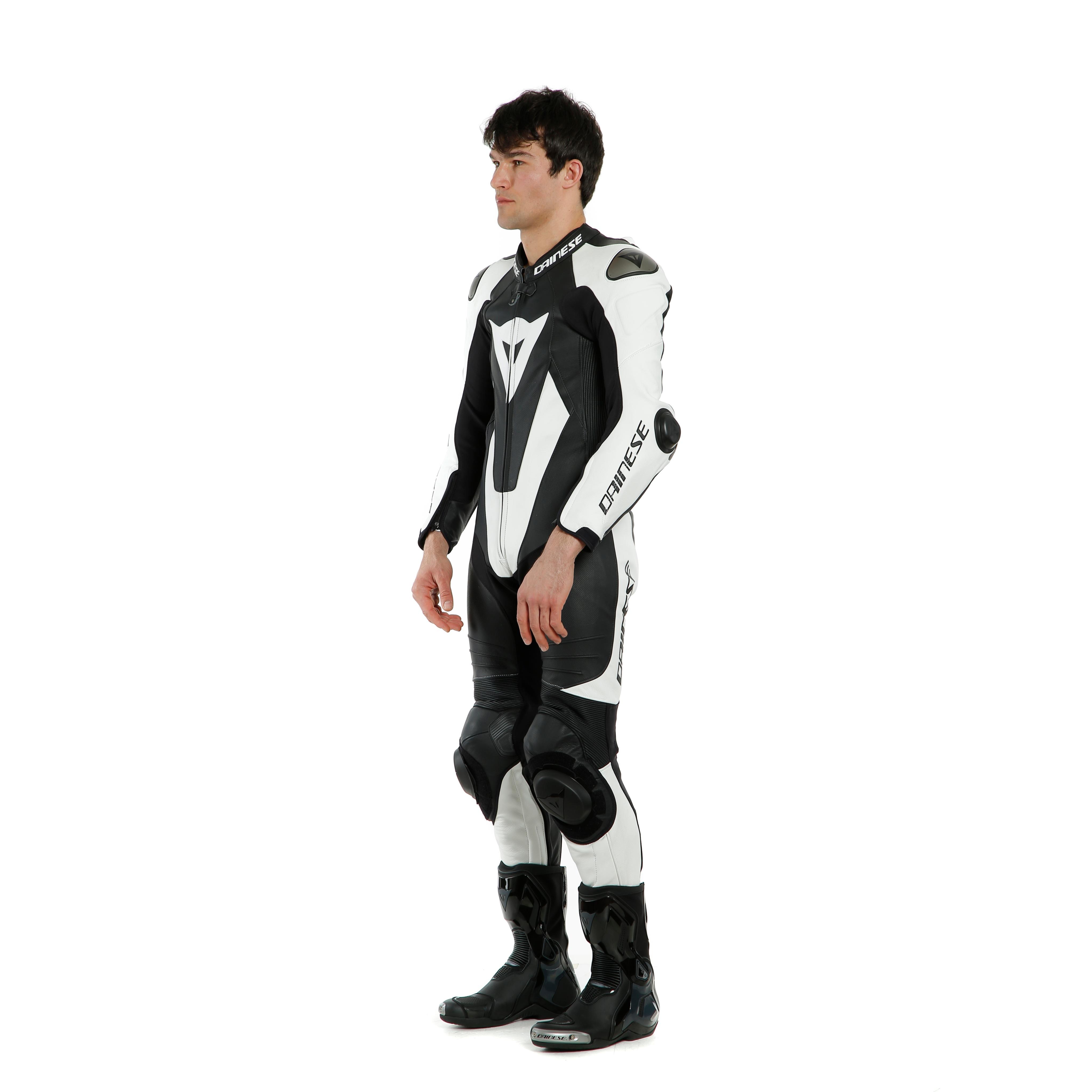 LAGUNA SECA 5 1PC LEATHER SUIT PERF. S/T - BLACK/WHITE - 4