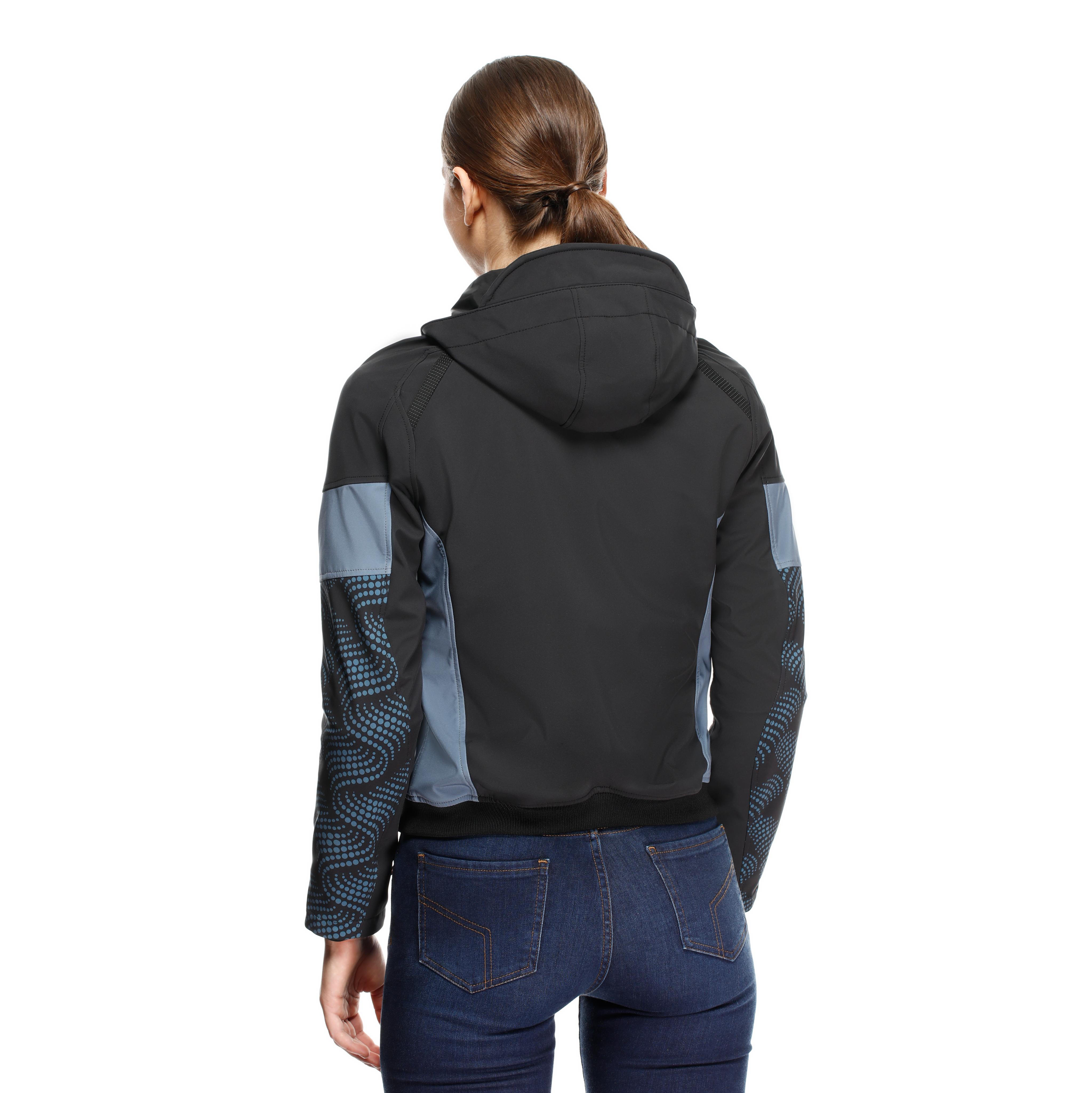 IGNITE 2 - BLOUSON MOTO EN TISSU FEMME - BLACK/BLUE MIRAGE - 4
