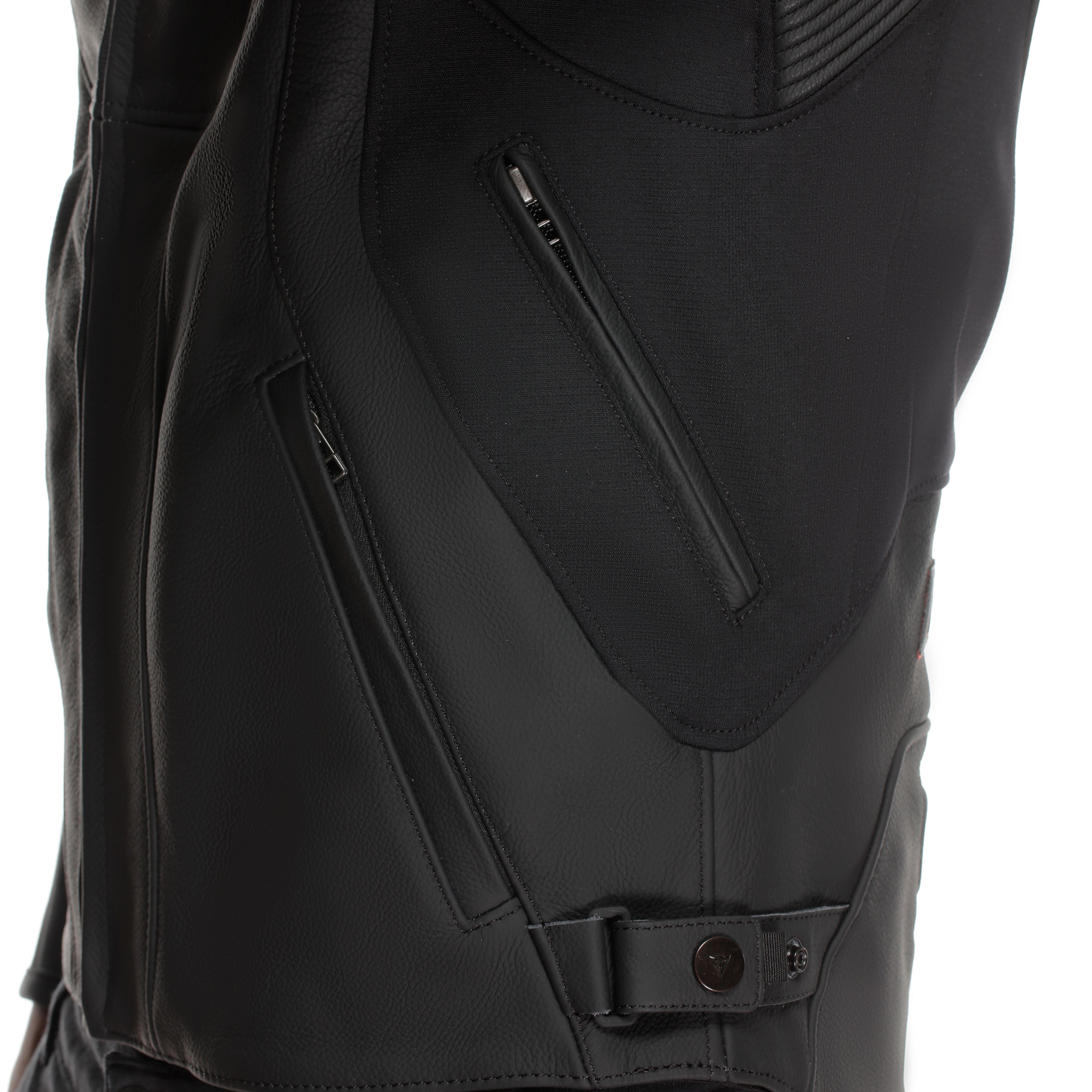 RACING 5 - MEN LEATHER MOTORCYCLE JACKET - BLACK/BLACK/RED-FLUO - 10