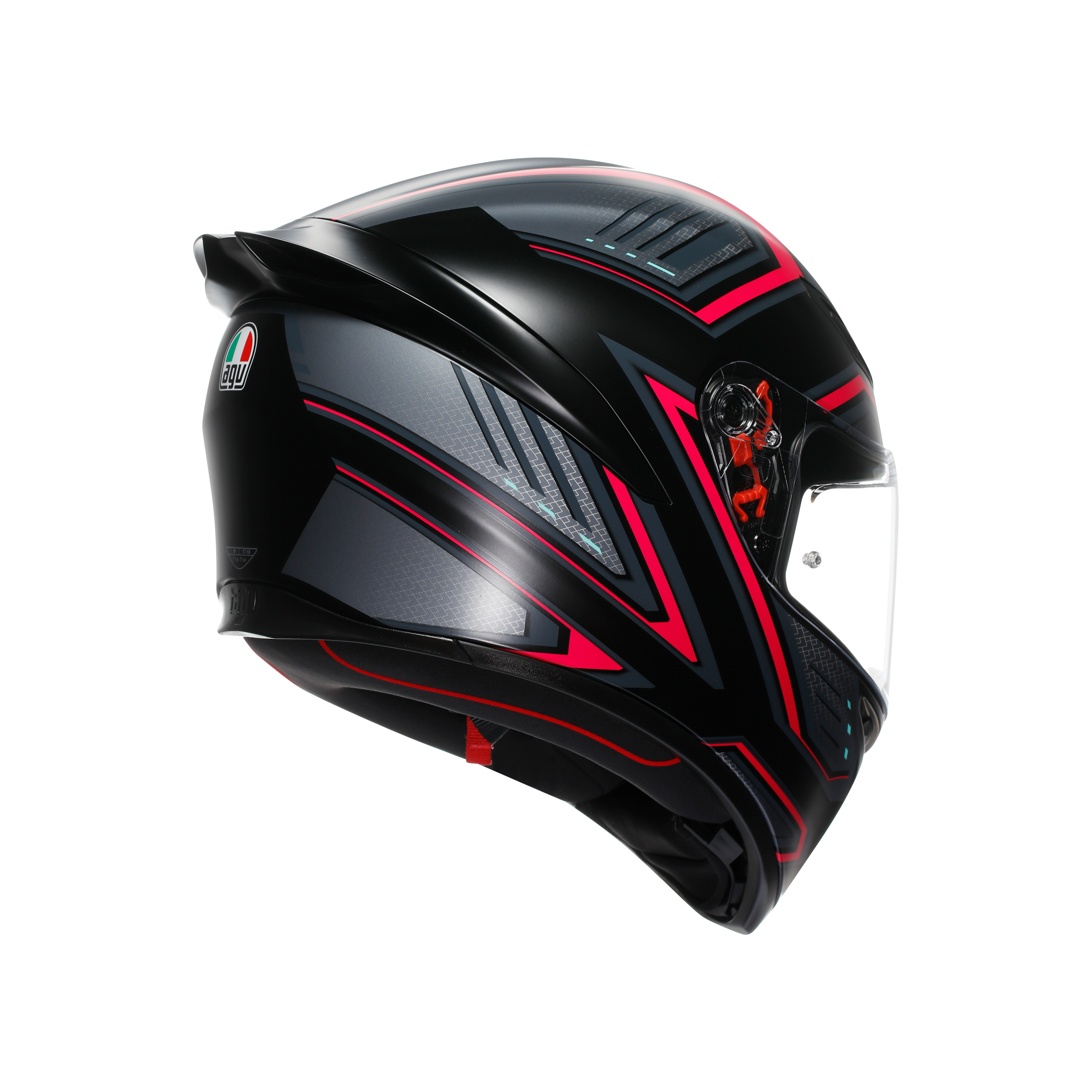 K1 S SLING MATT BLACK/PINK - MOTORBIKE FULL FACE HELMET DOT (E2206) -  - 4