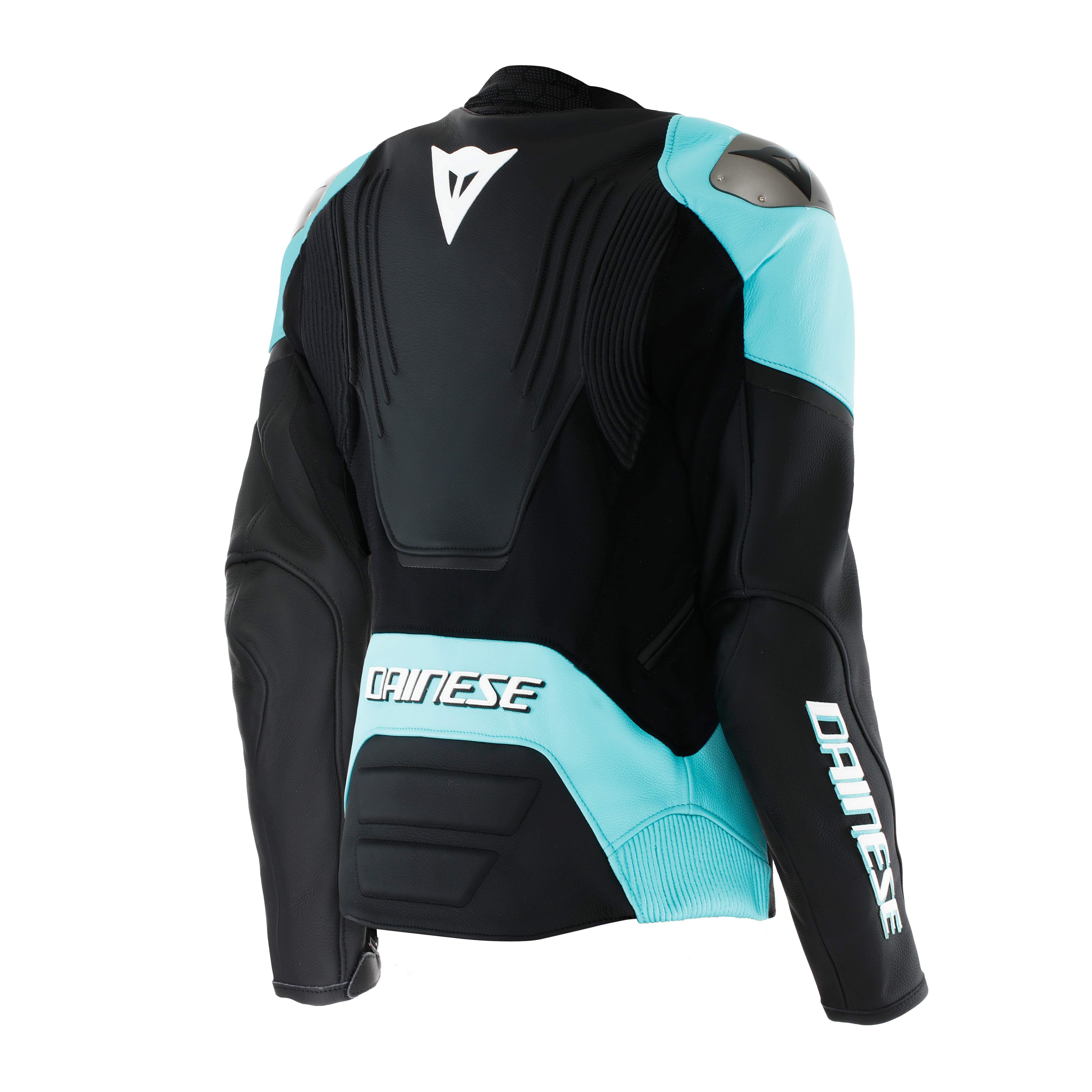 RACING 5 - WOMEN'S LEATHER MOTORCYCLE JACKET - BLACK/WATER - 2