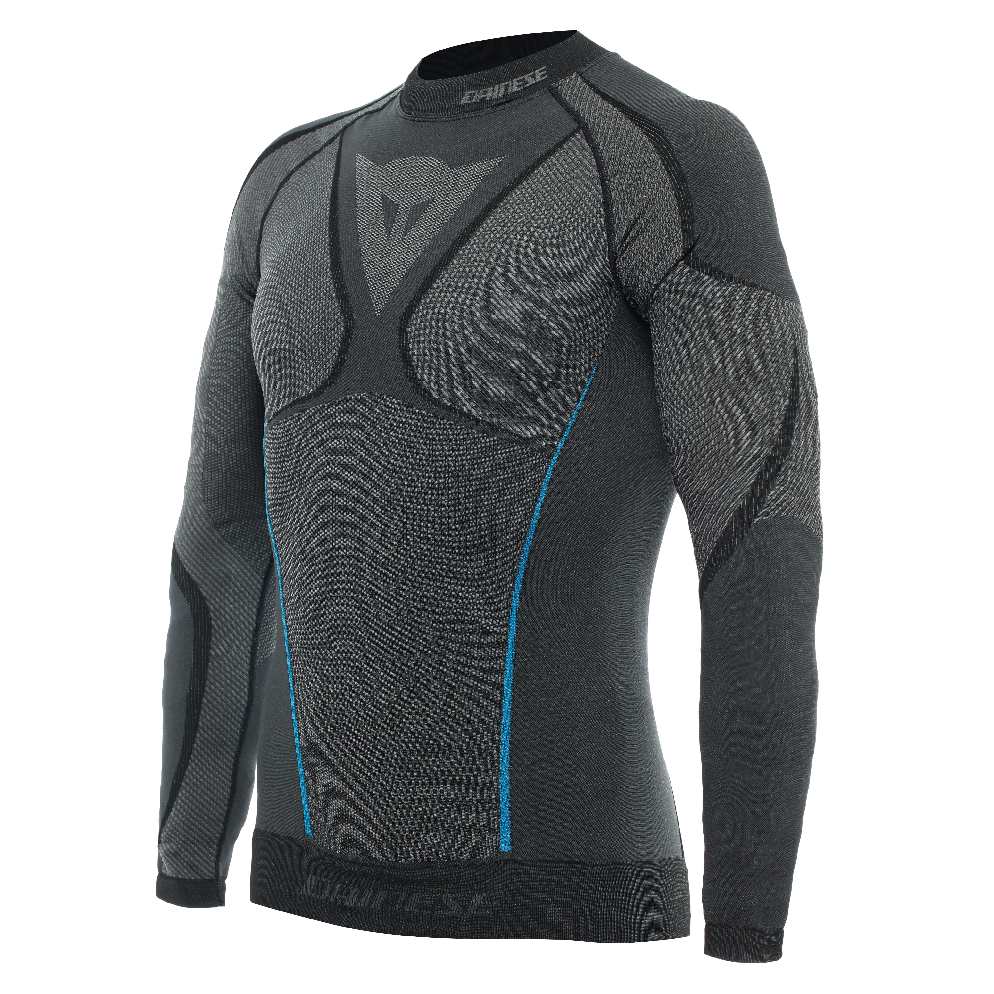MEN'S DRY LS SKI TECHNICAL T-SHIRT - BLACK/BLUE - 1
