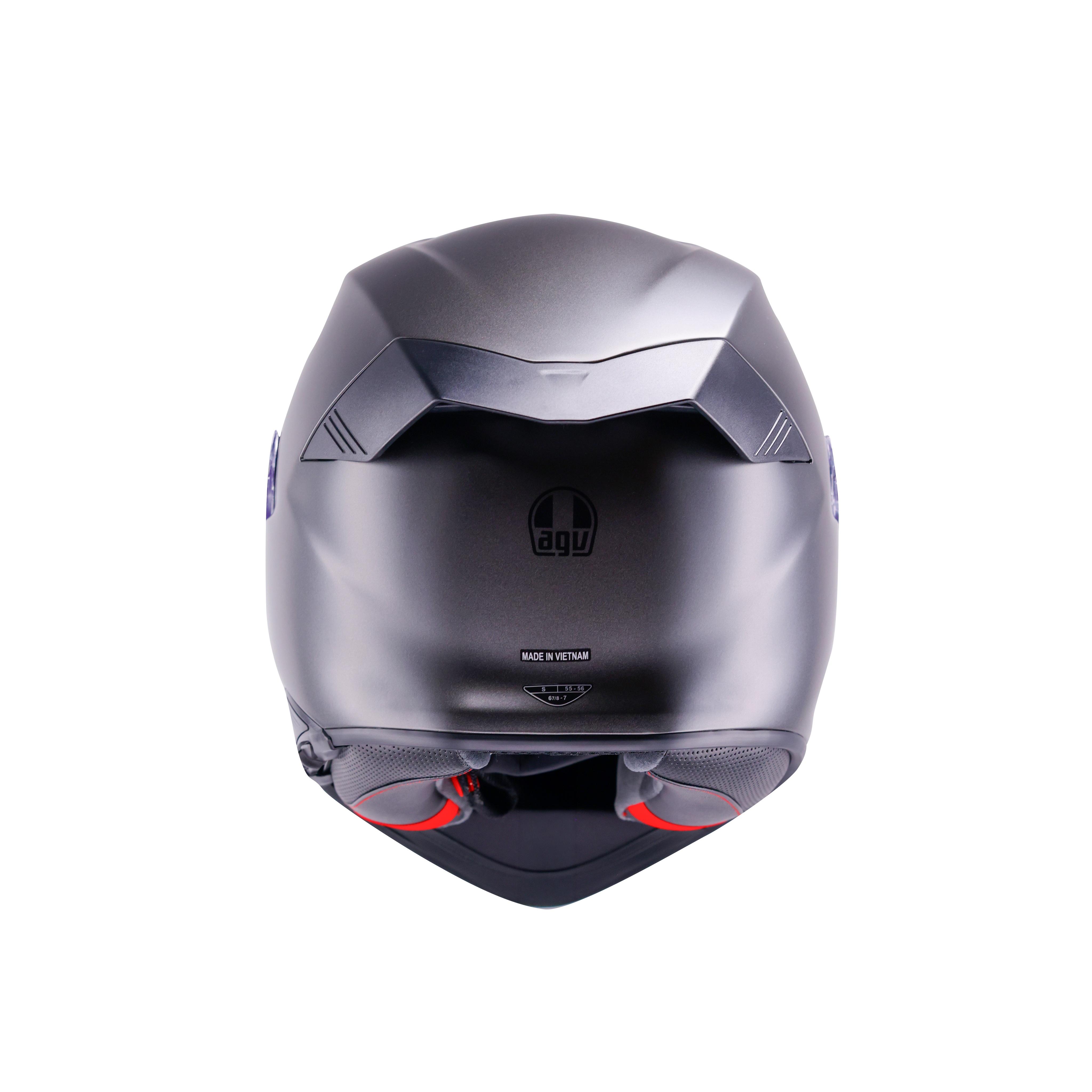 K5 MONO MATT ASFALTO GREY - FULL-FACE MOTORCYCLE HELMET E2206 -  - 3