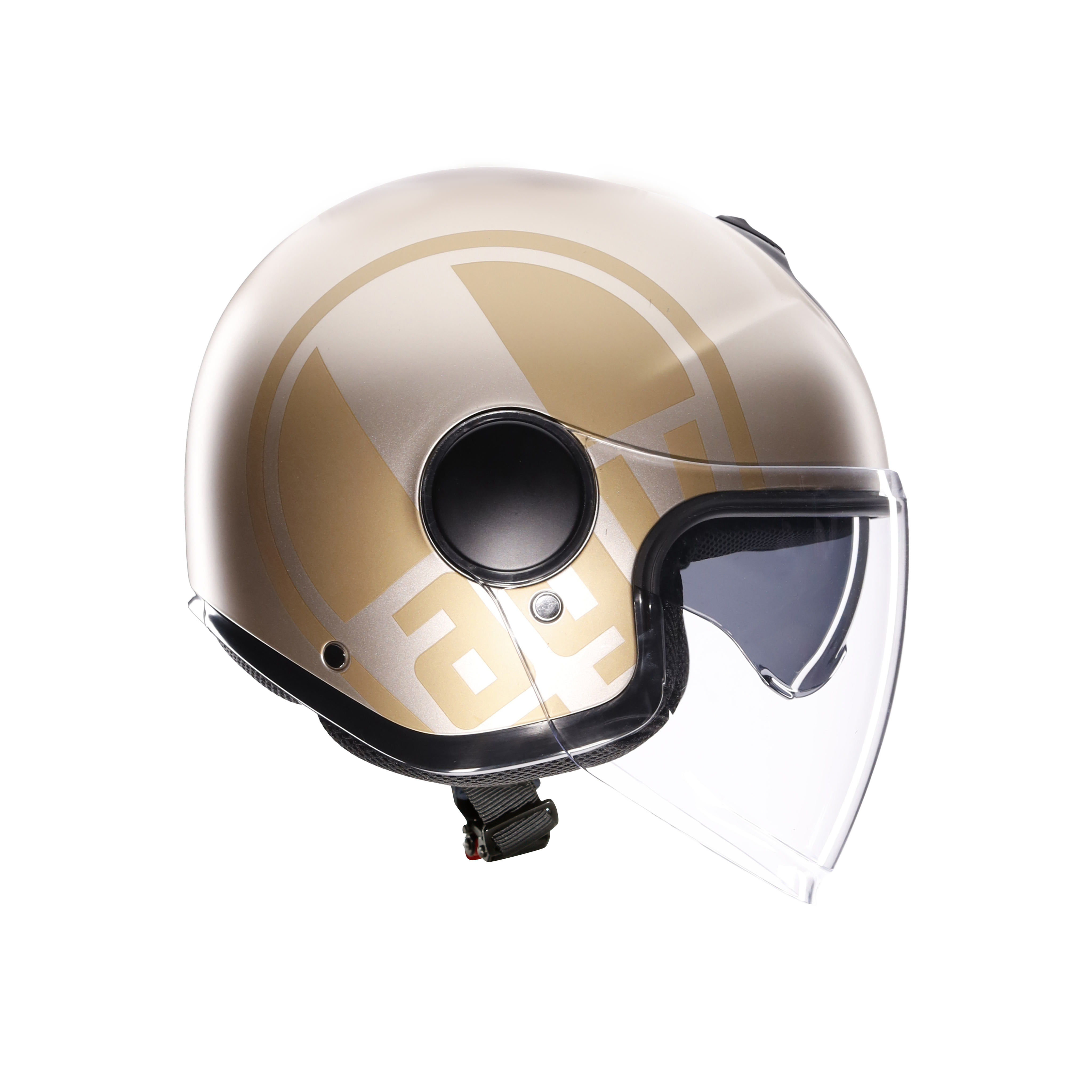 ETERES SIROLO MATT WHITE/GOLD - MOTORBIKE OPEN FACE HELMET E2206 -  - 3