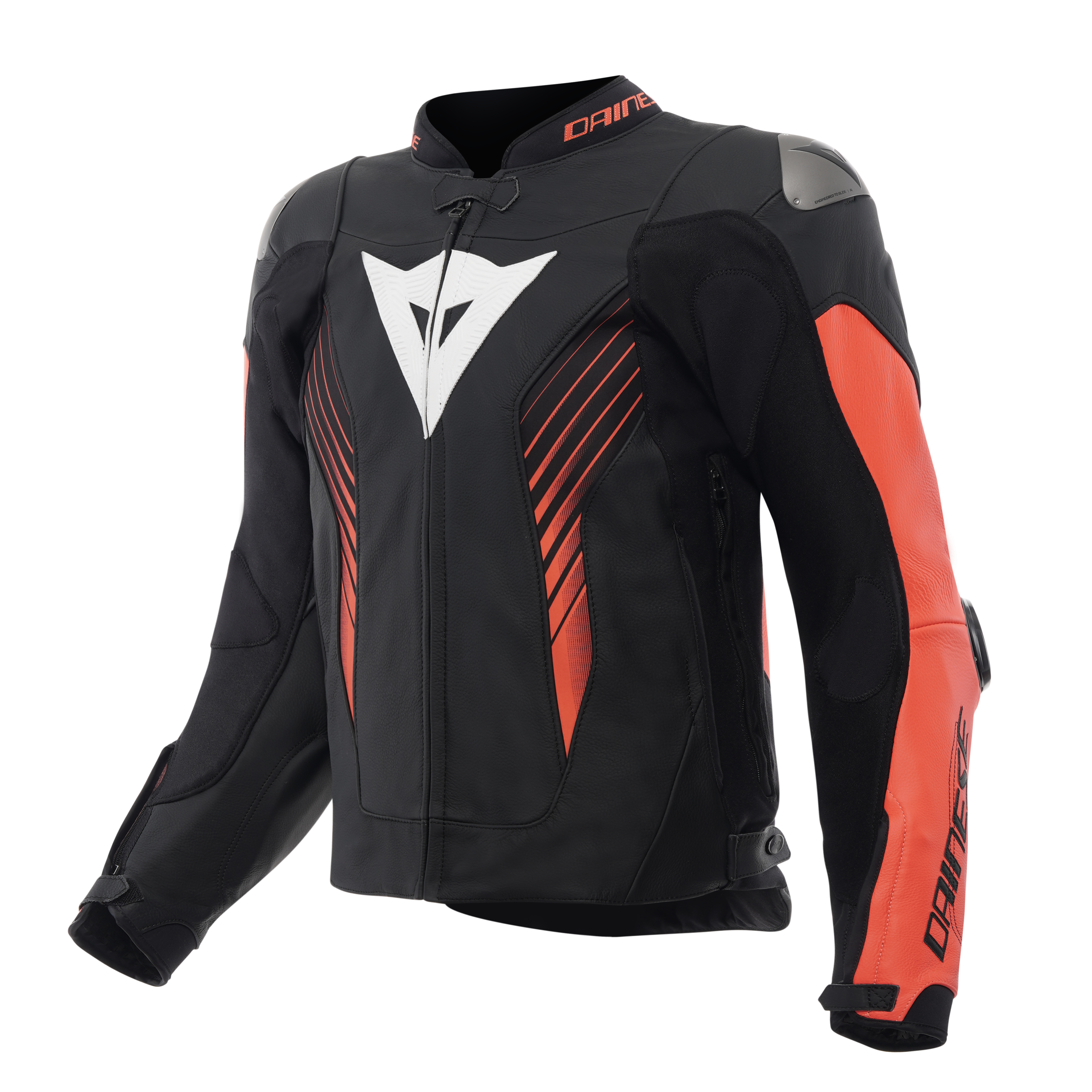 SUPER SPEED 5 LEATHER JACKET | BLACK/RED-FLUO/WHITE | Dainese