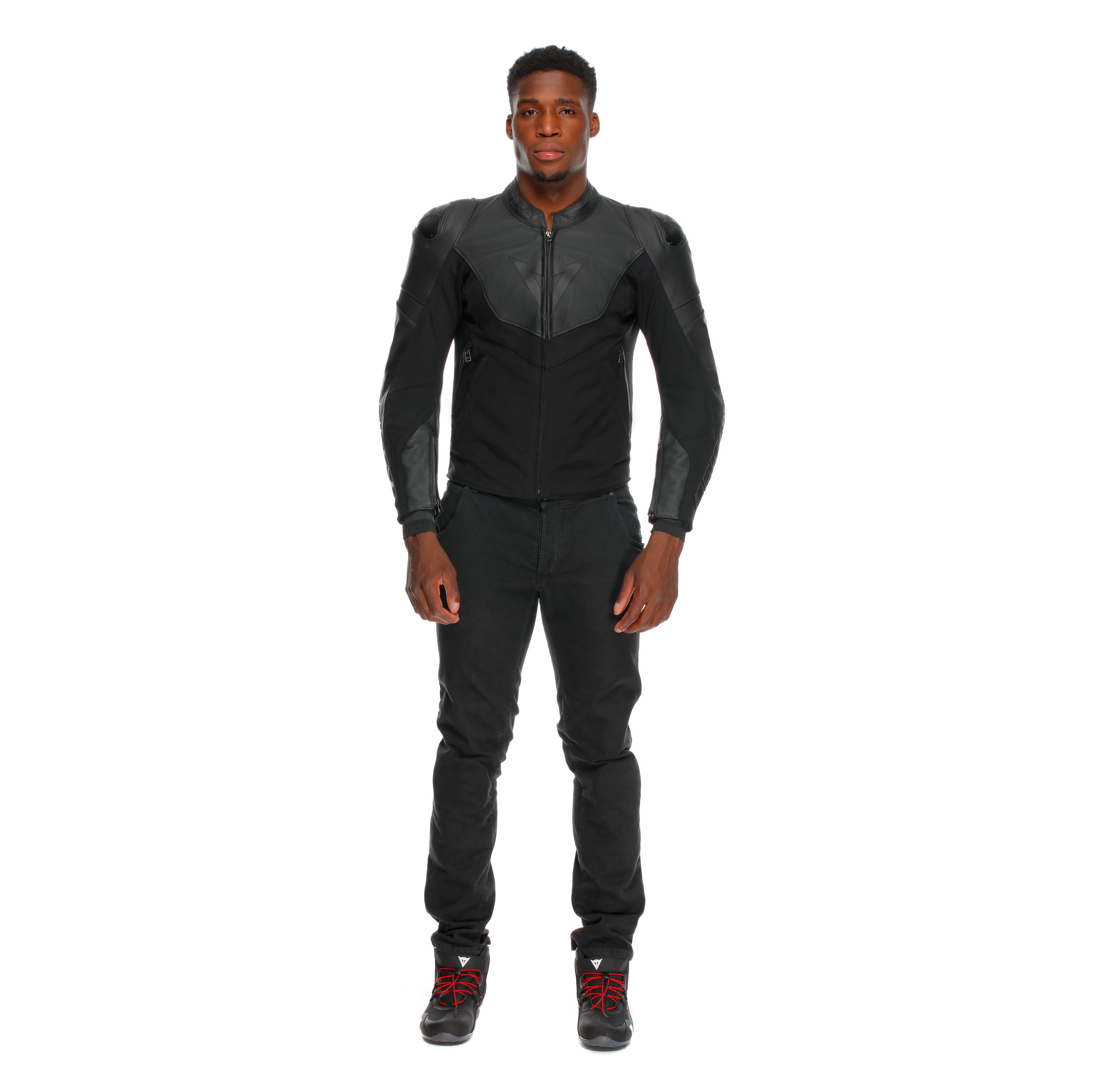 IPERATTIVA - HERREN-MOTORKRADJACKE AUS LEDER UND STOFF - BLACK/BLACK - 16