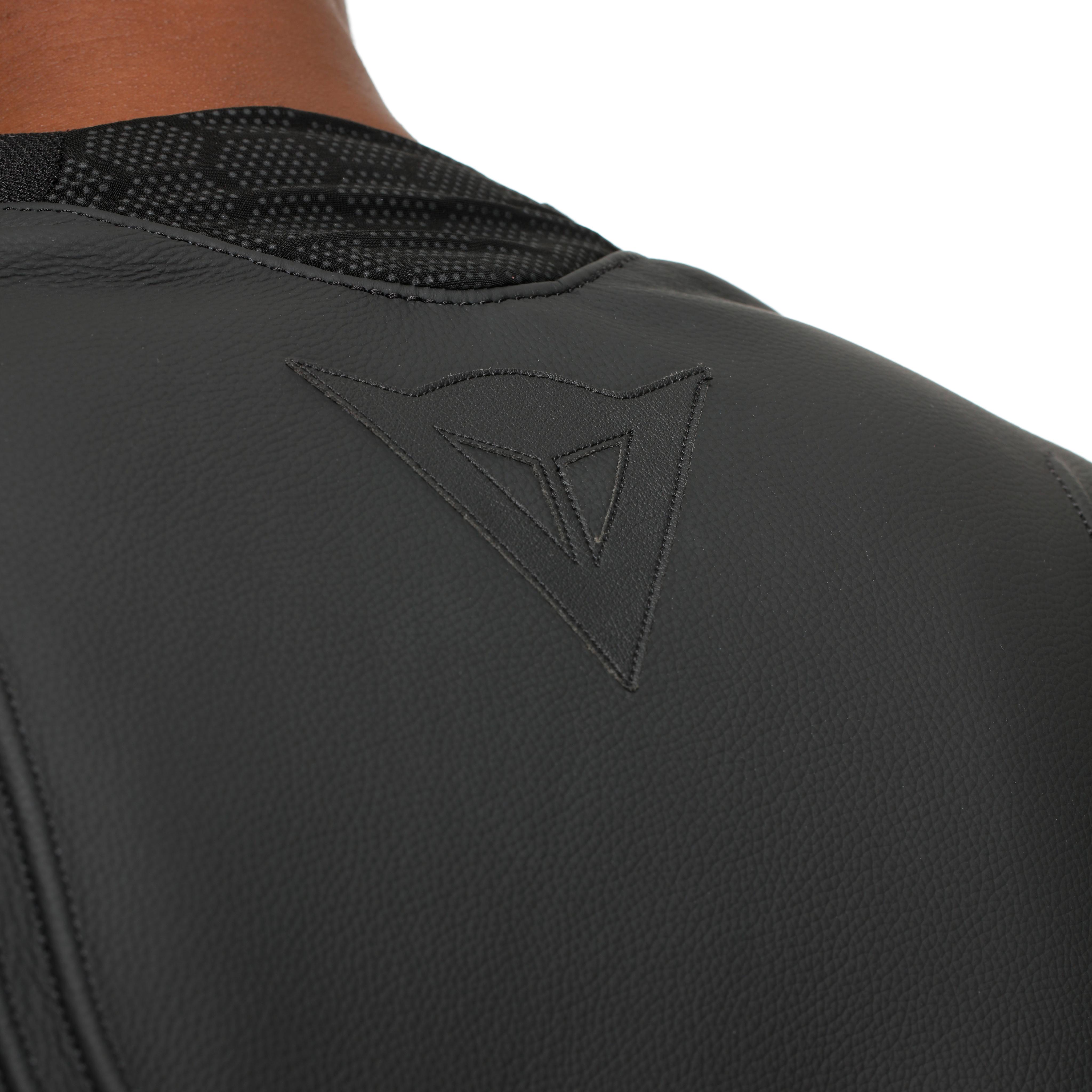 RACING 5 - MEN LEATHER MOTORCYCLE JACKET - BLACK/BLACK/BLACK - 12