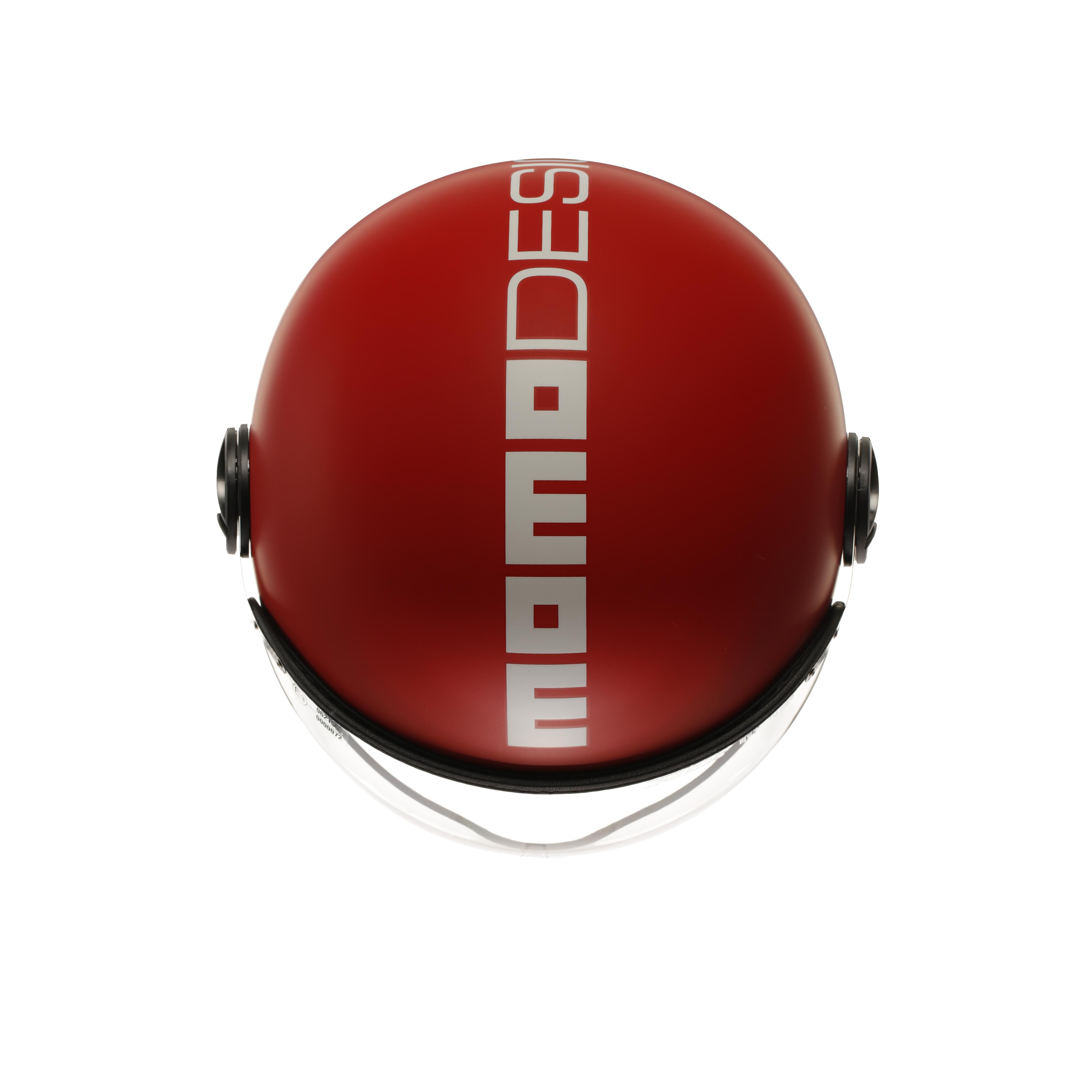 MOMODESIGN FGTR CLASSIC CANDY MATT ROT / WEISS - JET-HELM MIT VISIER E2206 -  - 6