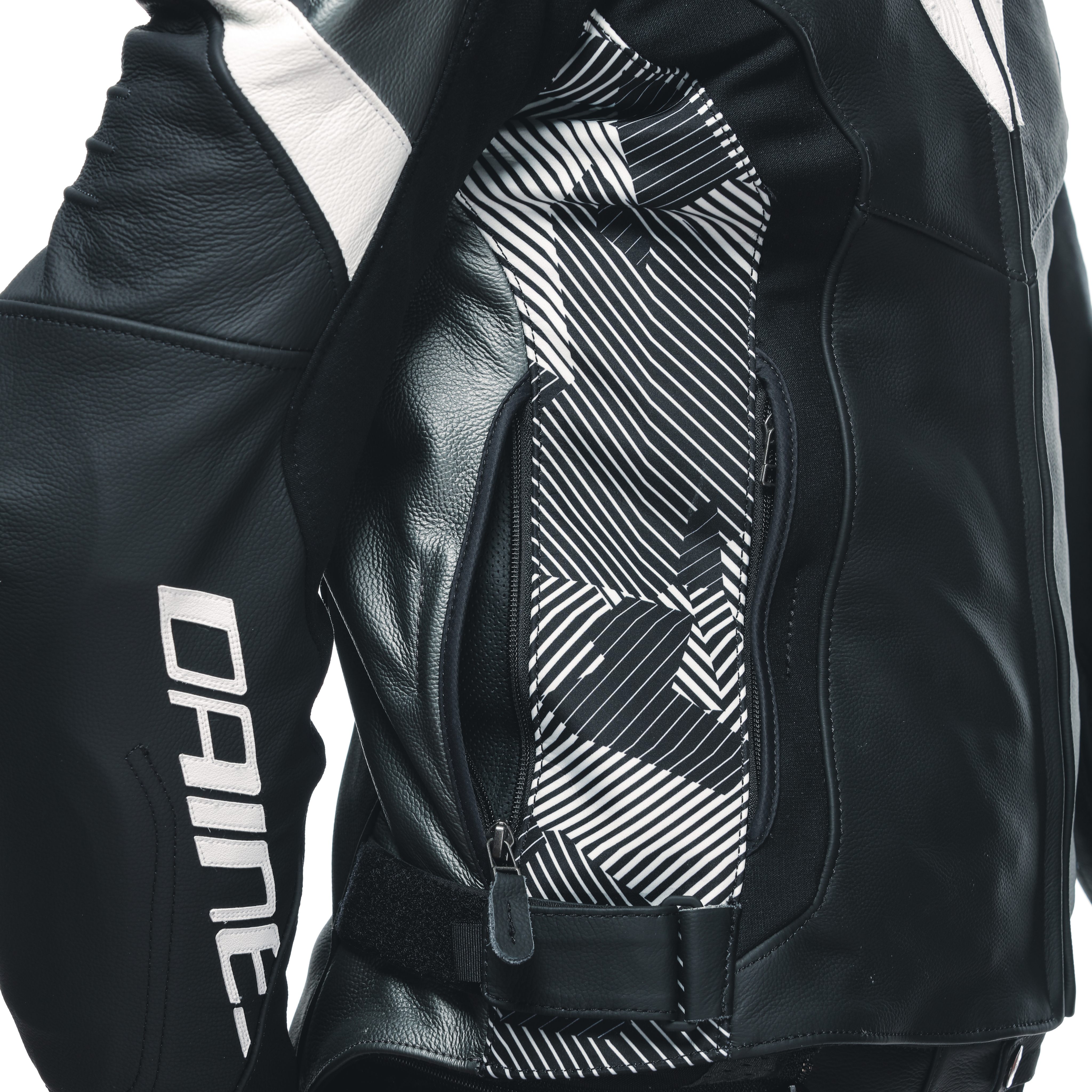 AVRO 5 - GIACCA MOTO IN PELLE UOMO - BLACK/WHITE/ANTHRACITE - 11