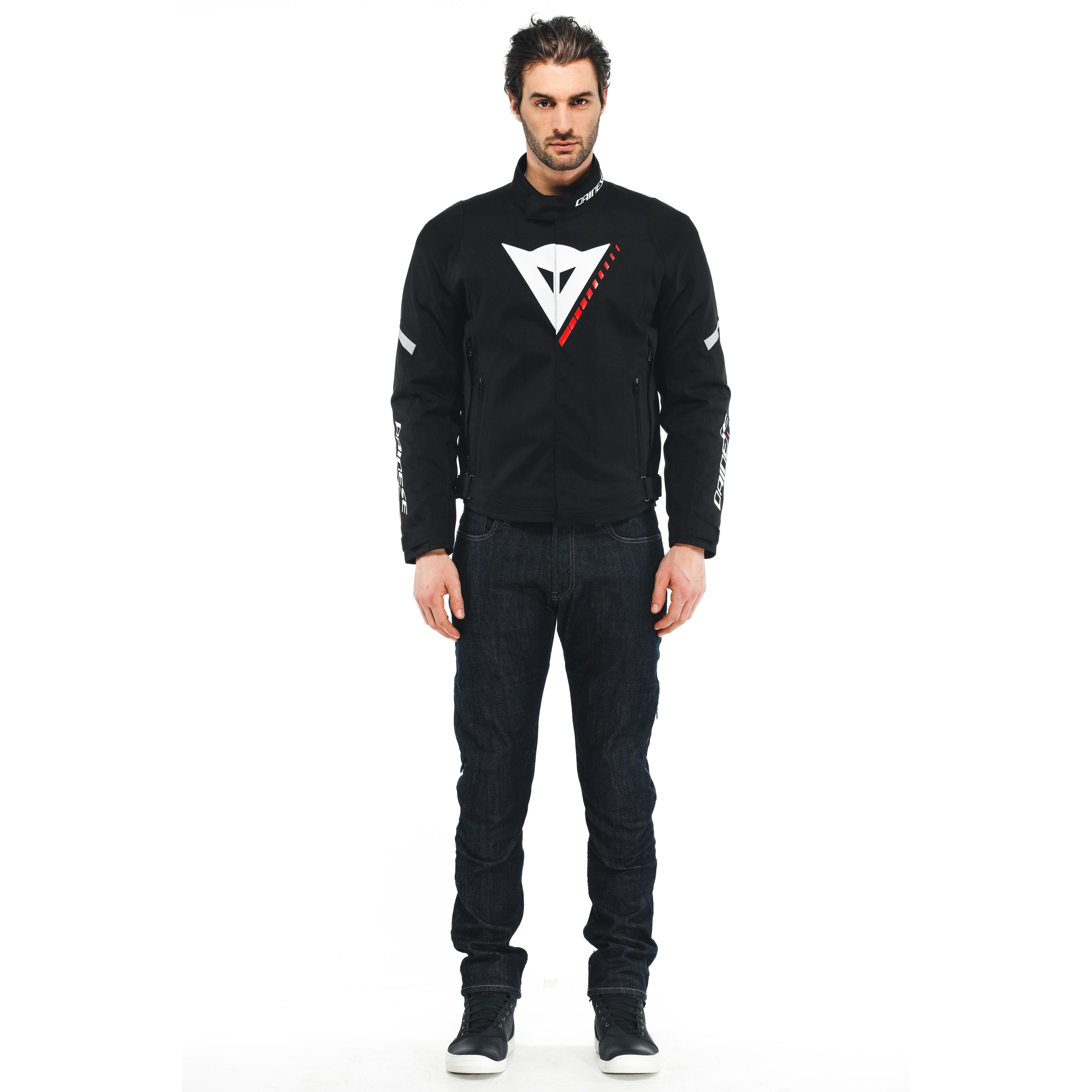 VELOCE D-DRY&reg;- MEN'S WATERPROOF MOTORCYCLE JACKET - BLACK/WHITE/LAVA-RED - 3