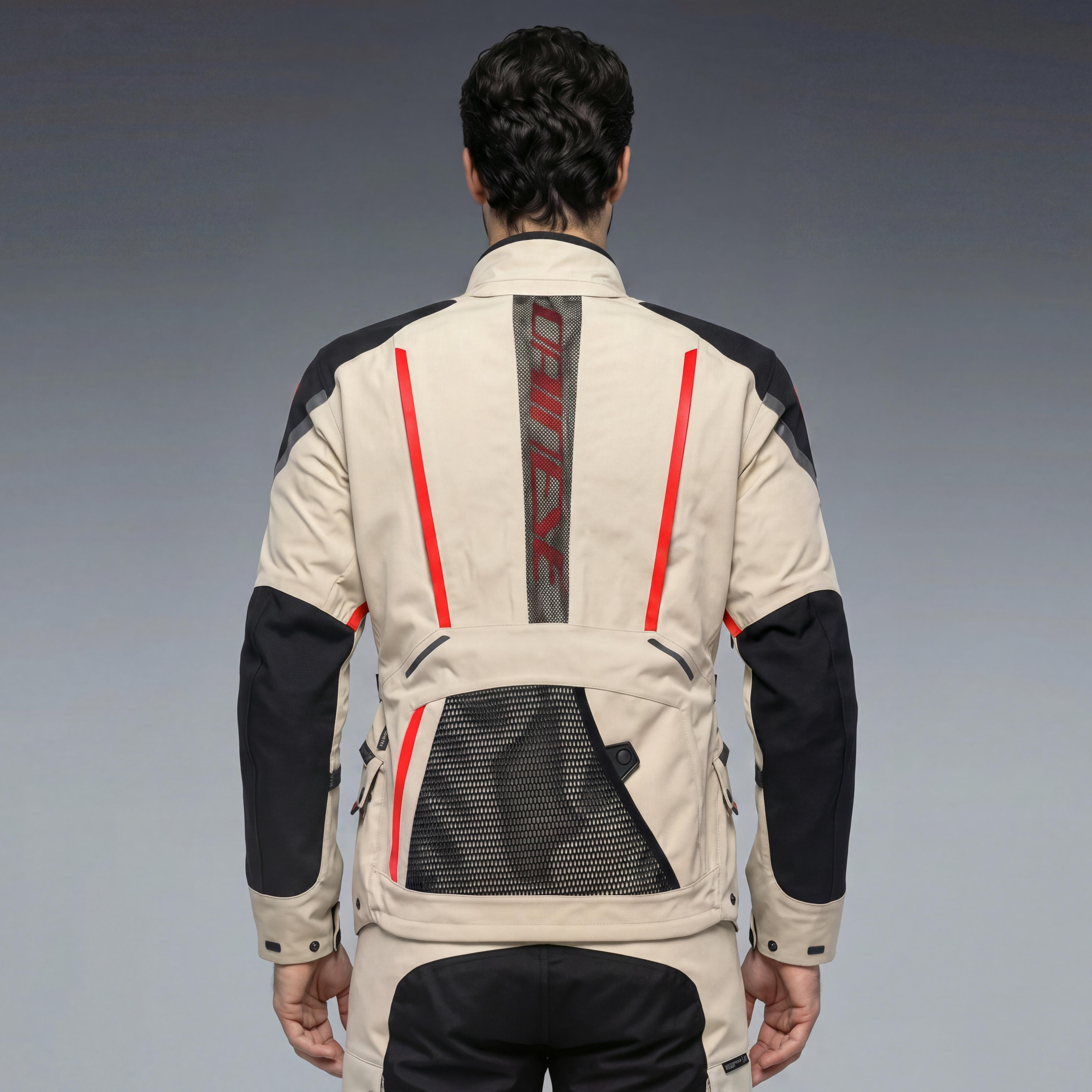 SUPER EXPEDITION - GORE-TEX MOTORCYCLE JACKET MEN - TIDAL FOAM/RED - 4